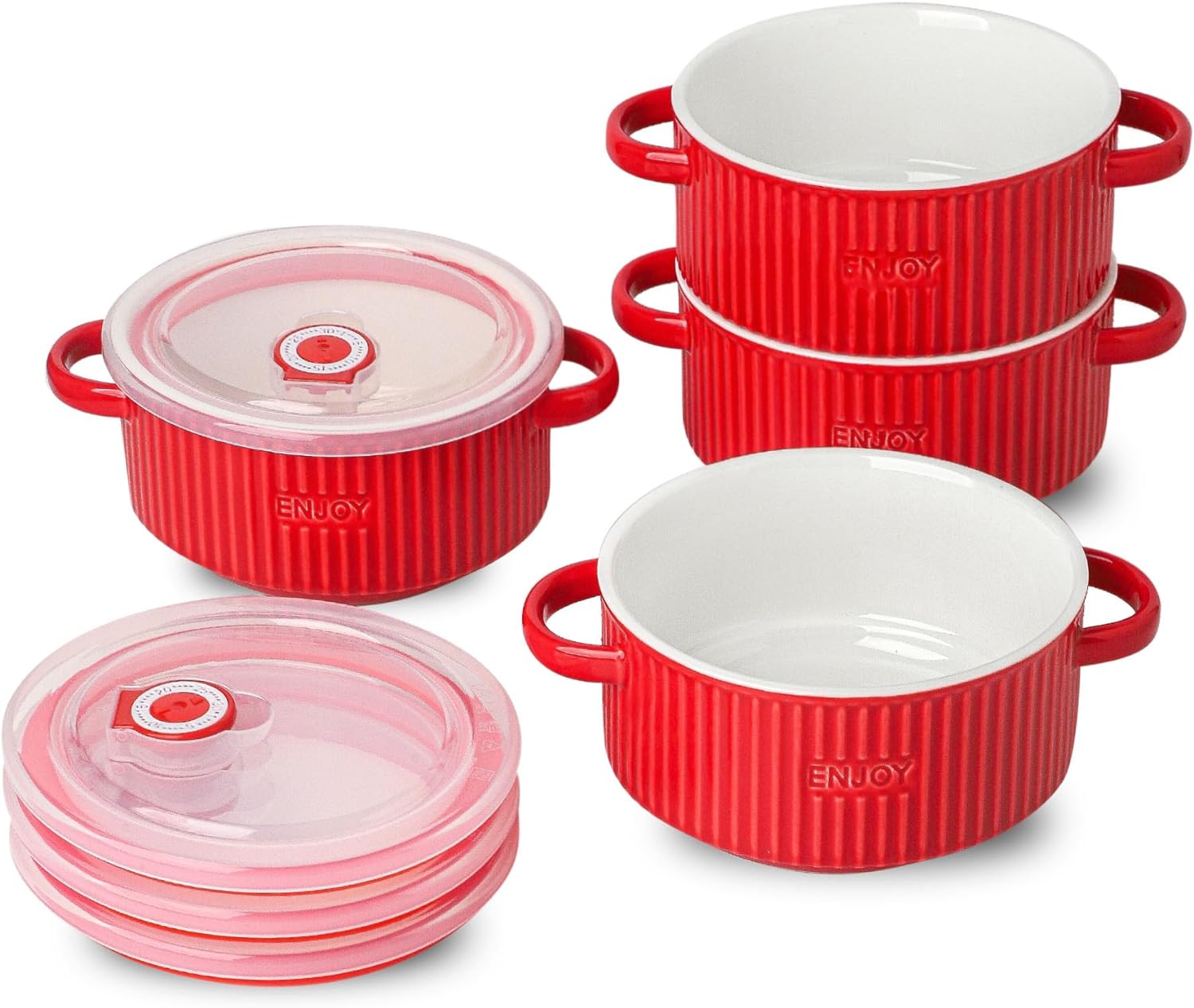 Best Ceramic French Onion Soup Bowls, Special Soup Bowls with Handles, High-Qual...