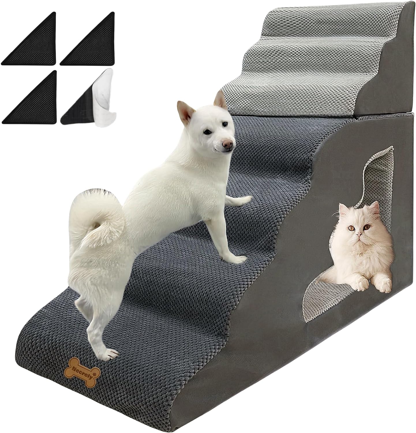 Best Dog Stairs, Special Pet Stairs for Small Dogs, Innovative 7-Step Dog Ramp,...