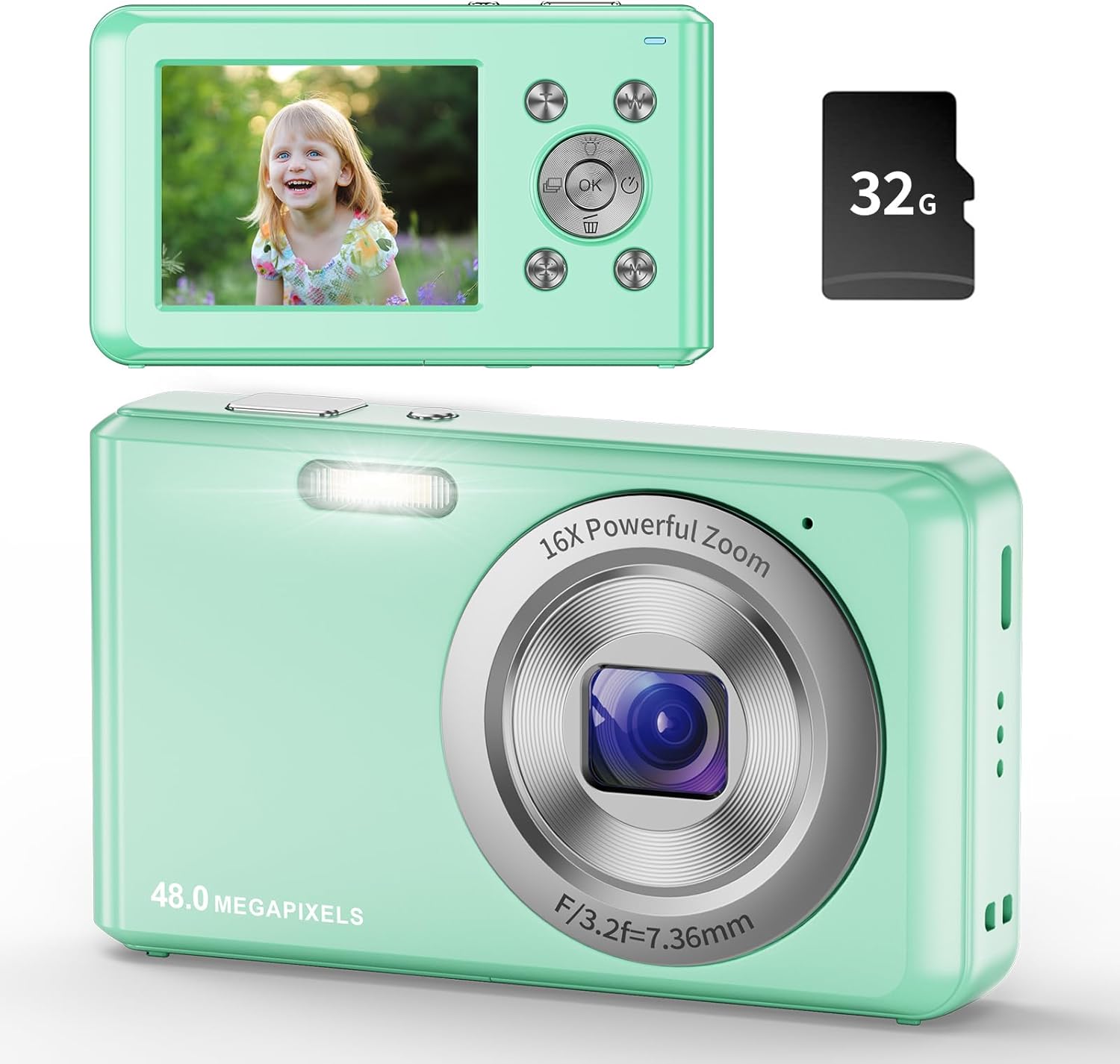 Best HD 1080P Compact Camera, High-Quality Digital Camera with 32GB Memory Card,...