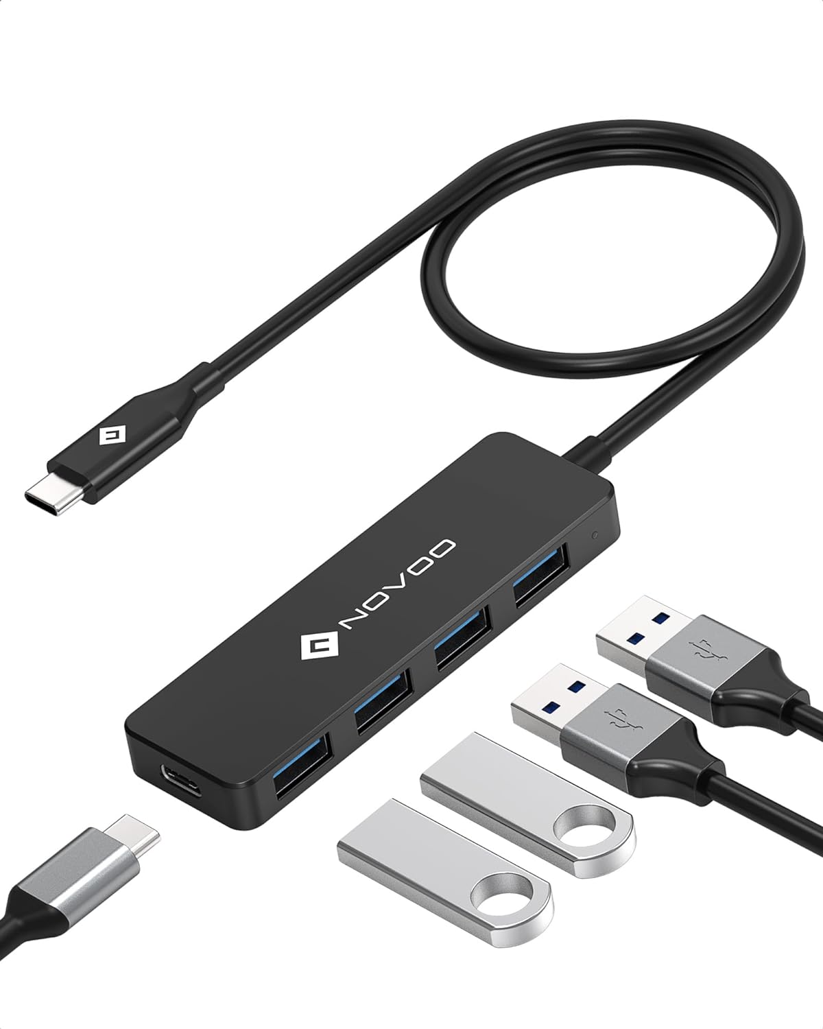 Best NOVOO USB C HUB, Special USB C Adapter with Slim Design, High-Speed USB 3.0...
