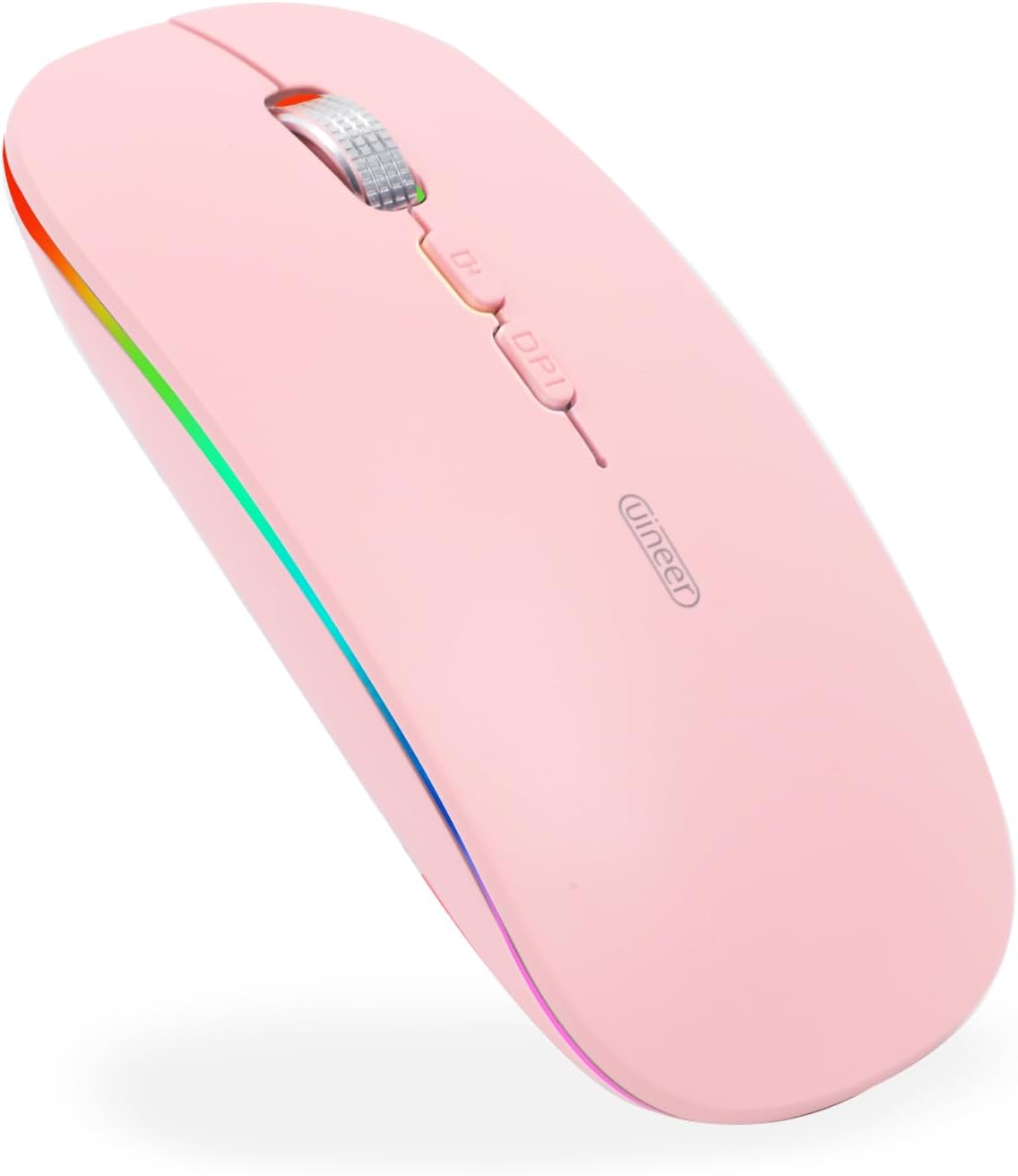 Special Wireless Mouse, Pink Rechargeable LED Bluetooth Mouse, Silent Computer M...