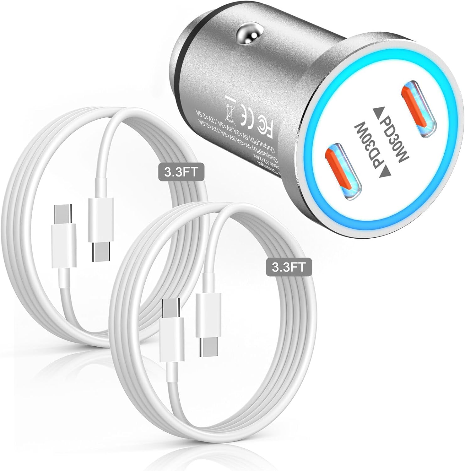 High-Quality MFi Certified iPhone 15 Car Charger, Special Compact Dual Port USB...