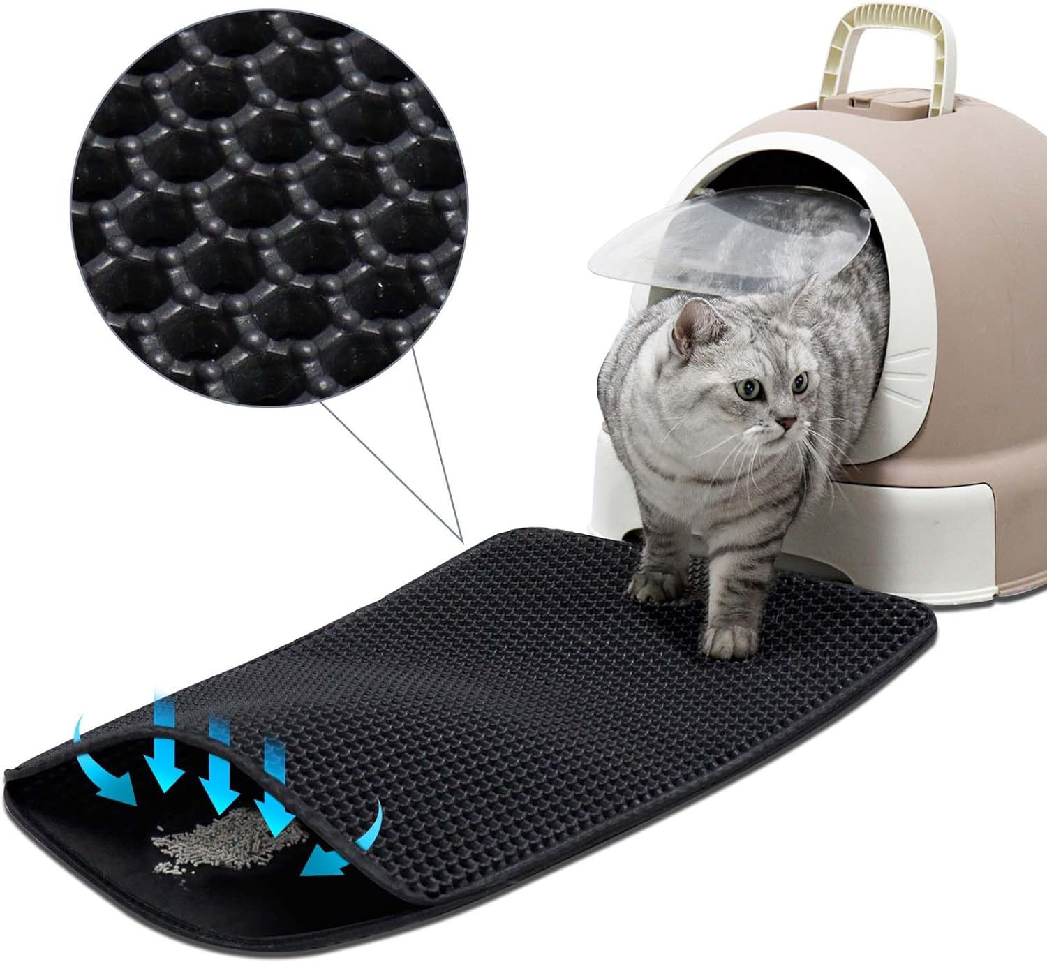 Best Cat Litter Mat, Innovative Waterproof Cat Mat for Pet Kitty Litter Box, Uni...