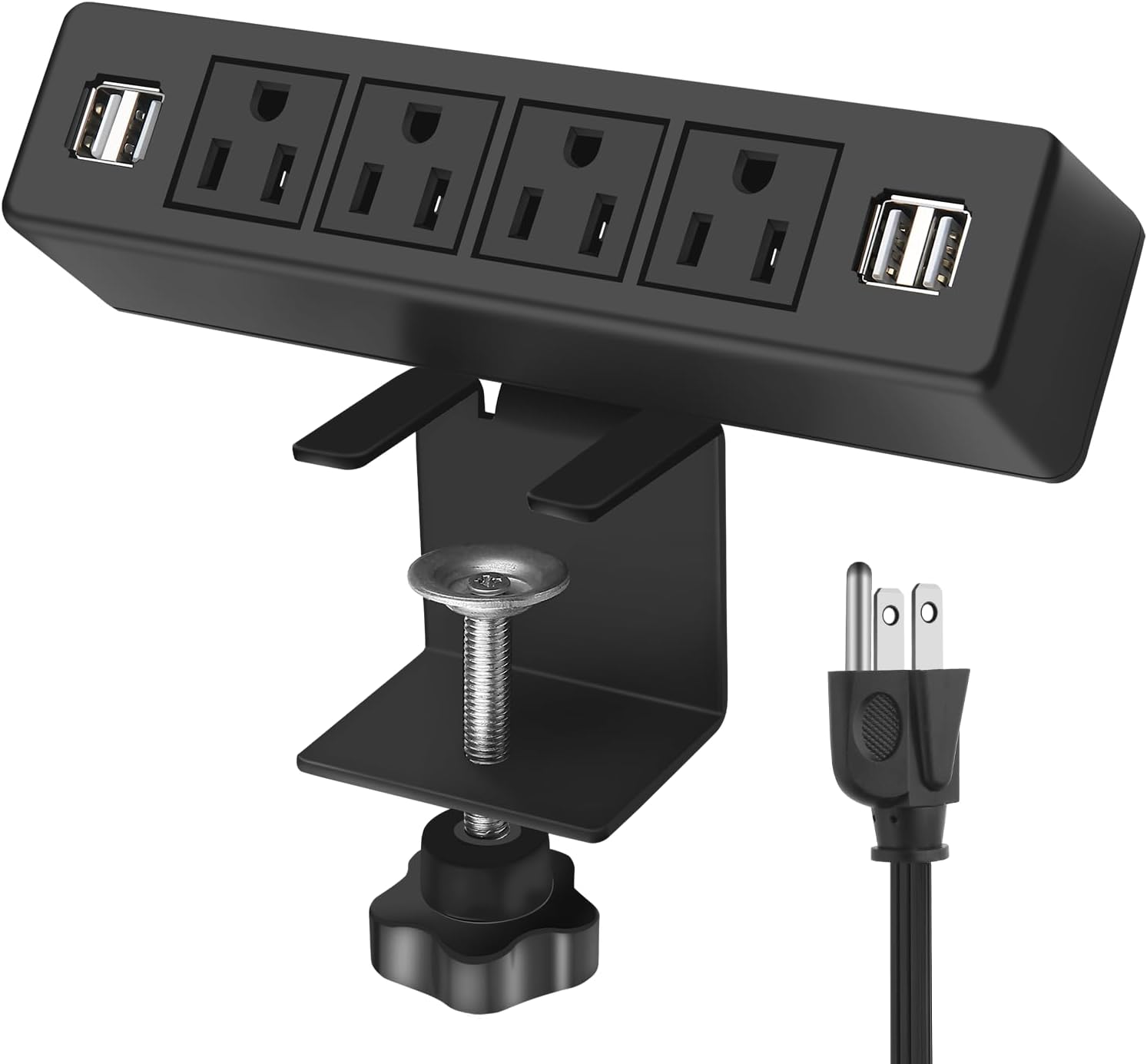 Best VILONG Desk Clamp Power Strip, Special Power Outlet Socket with 4 USB Port,...