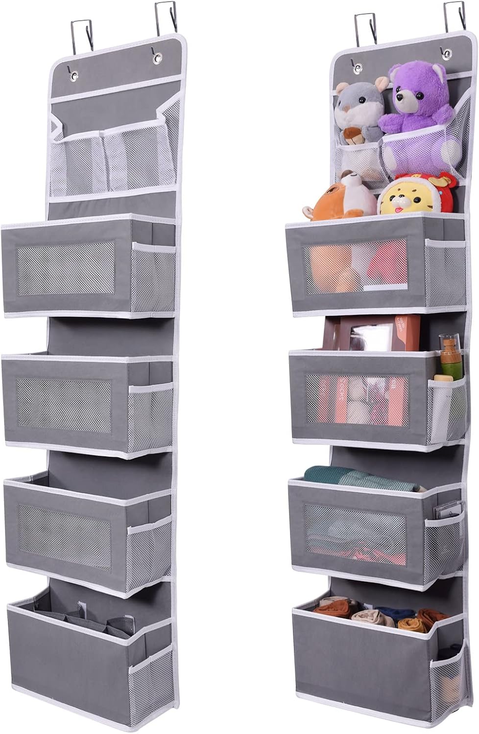 Best 1 Pack Over The Door Hanging Organizer, Special 5-Shelf Closet Cabinet Stor...