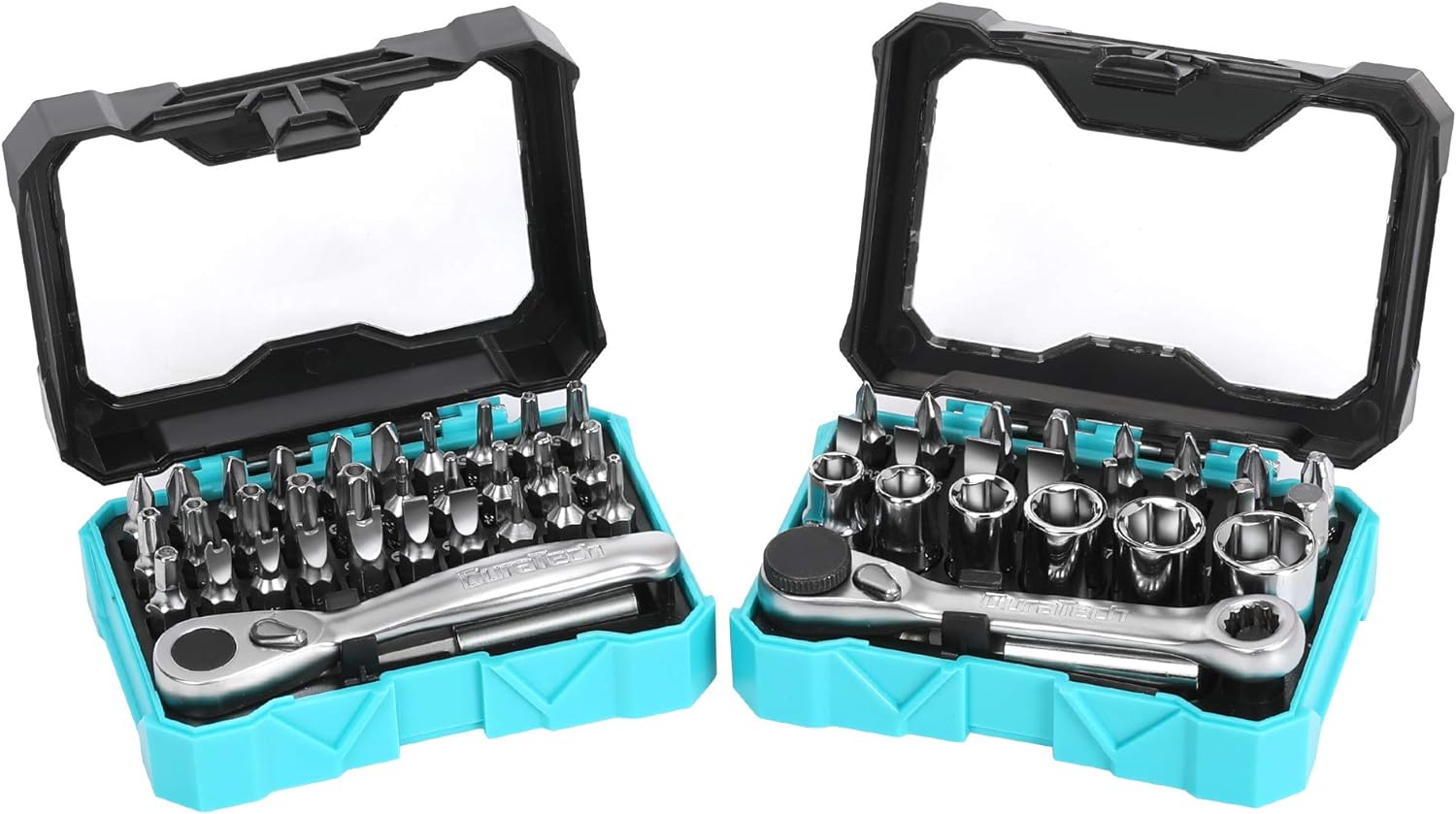 Best DURATECH 56-pieces Mini Ratchet Wrench, Special 1/4" Screwdriver Bit Set, I...