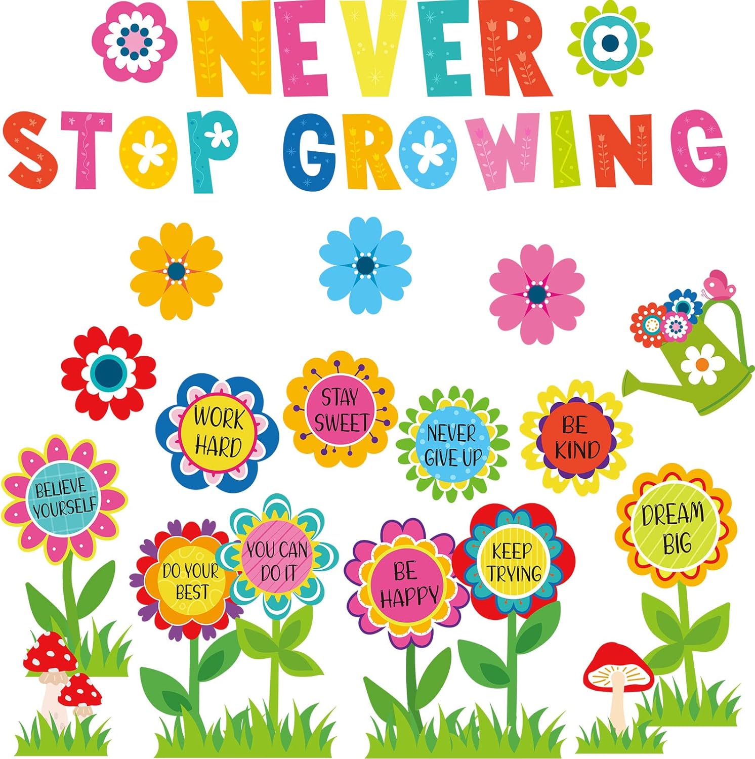 Best Funrous 90 Pcs Never Stop Growing Bulletin Board Decorations, Special Class...