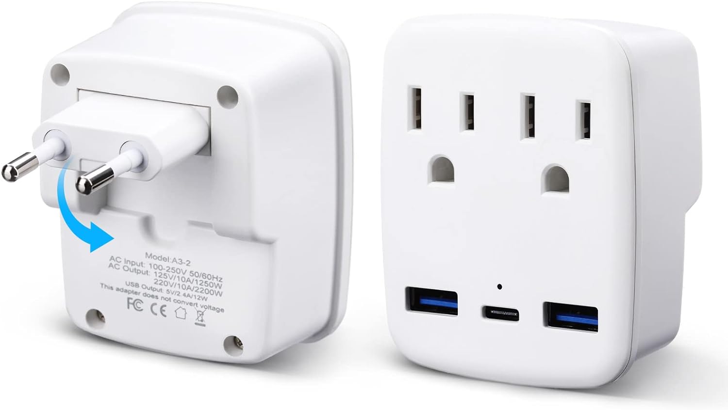 Best European Travel Plug Adapter, Special Foldable International Power Plug Ada...