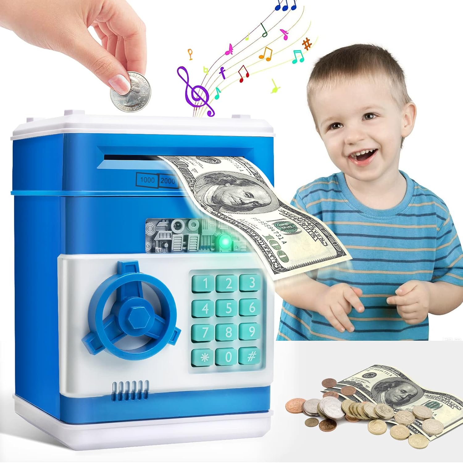 Best Piggy Bank Cash Coin Can, Special Bank for Girls and Boys, Large Electronic...