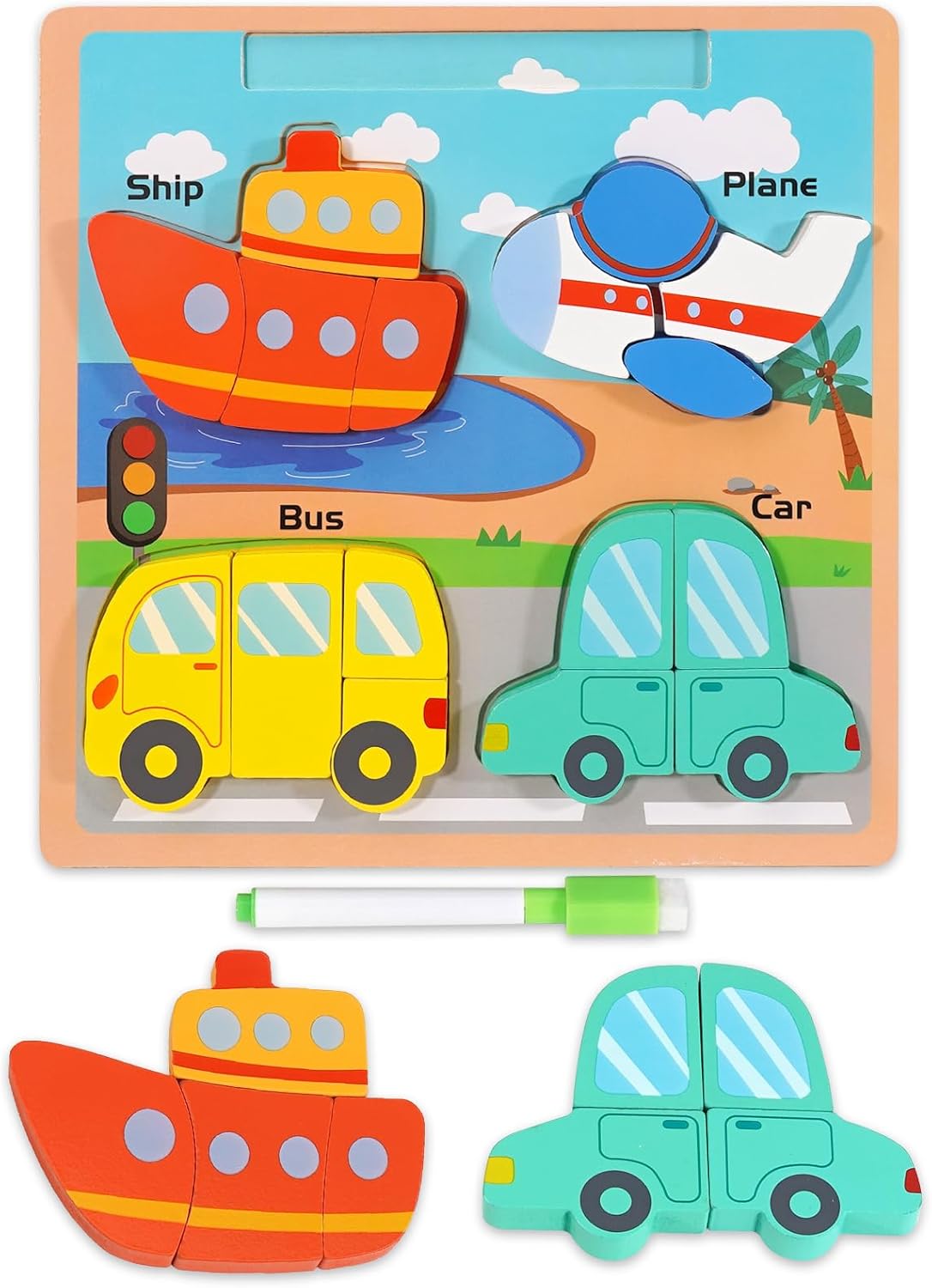 Best Wooden Puzzles for Toddlers, Special Educational Preschool Puzzle Toy, Inno...