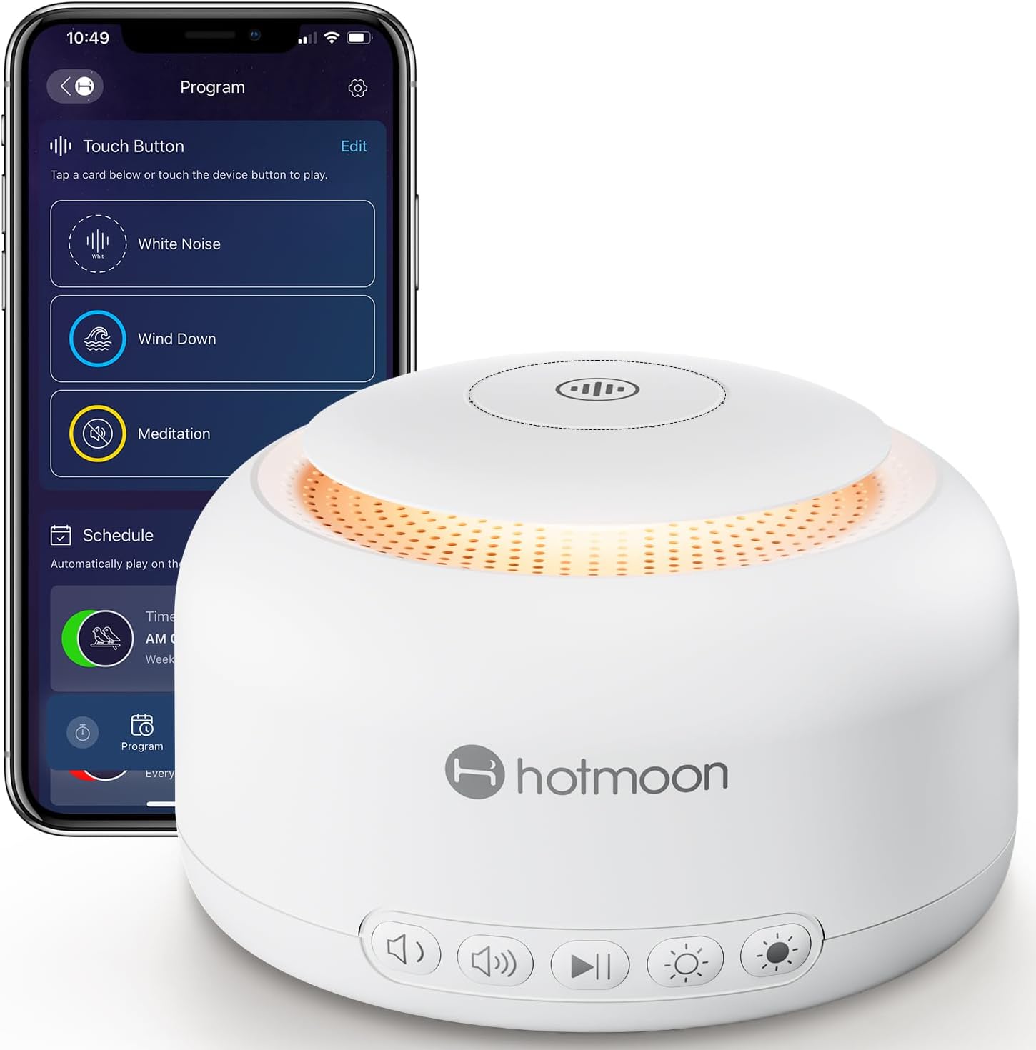 Best Smart White Noise Sound Machine, Innovative Sleep Sound Machine with Dual-m...