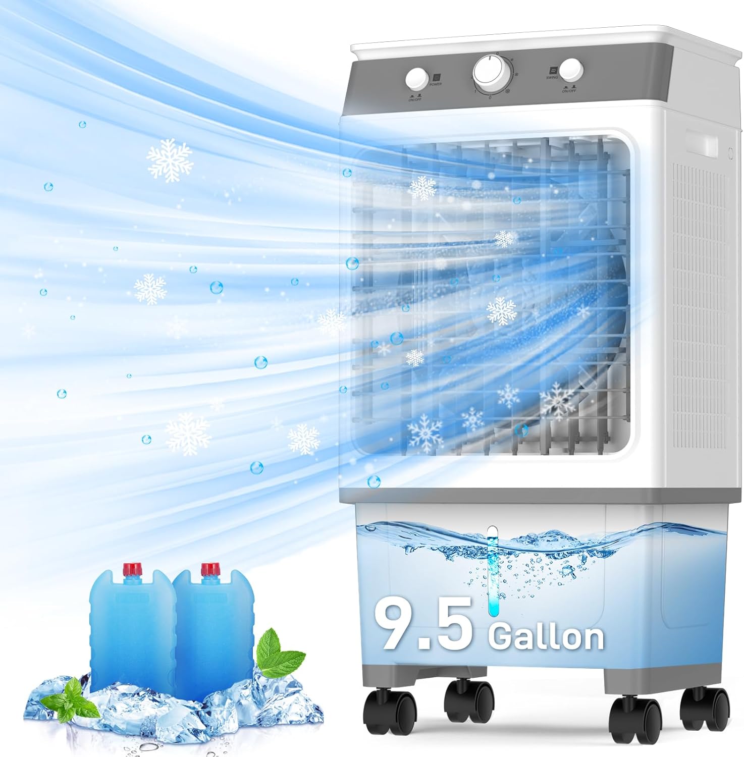 Best Portable Swamp Cooler, Reliable 2800 CFM Evaporative Cooler, Efficient Evap...