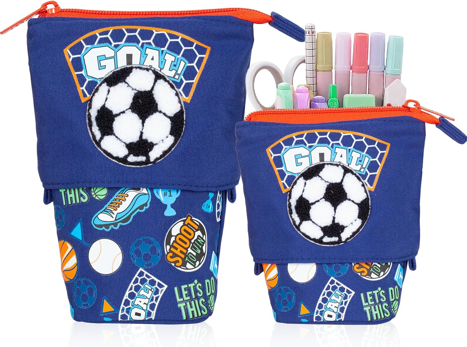 Best Cute Soccer Standing Pencil Case, Special Telescopic Pen Holder, Innovative...