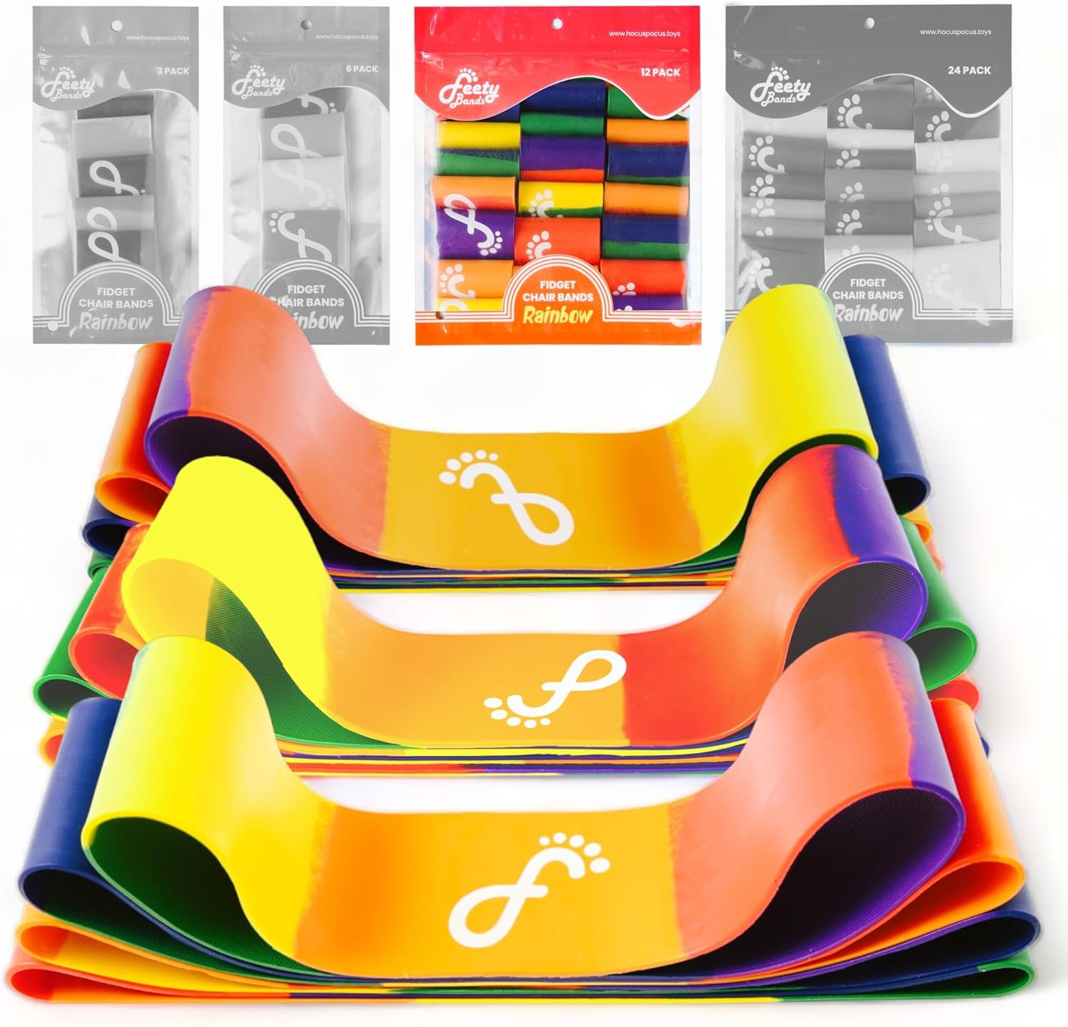 Best Rainbow Feety Chair Bands, Special Flexible Seating for ADHD Kids, Innovati...