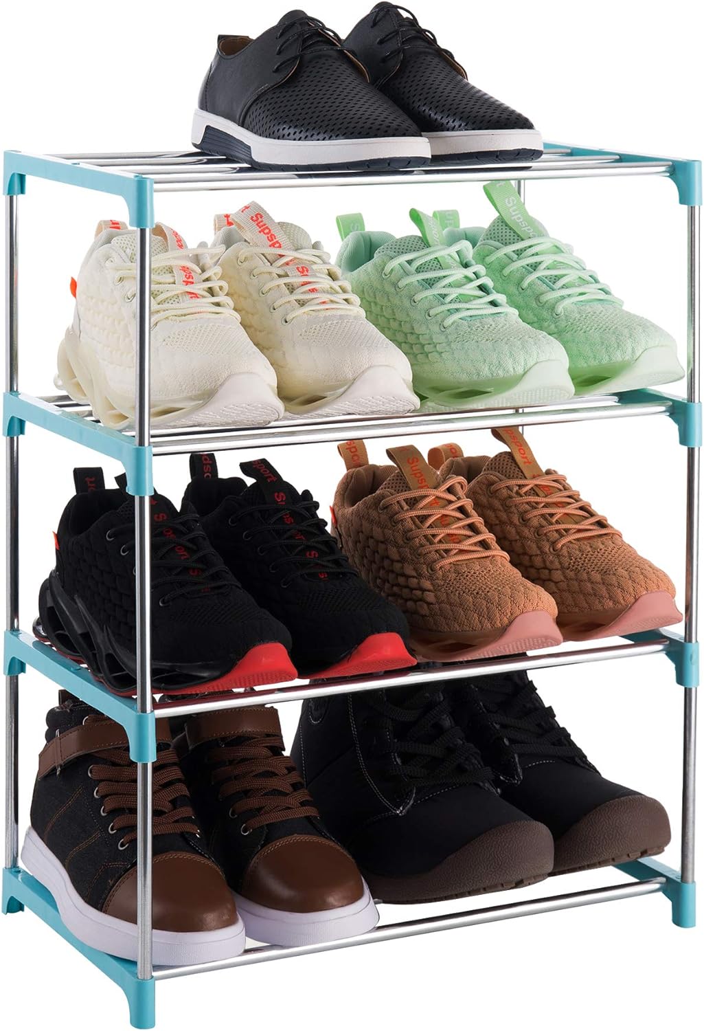 Best 4-Tier Stackable Shoe Rack, Special Lightweight Shoe Shelf Storage Organize...