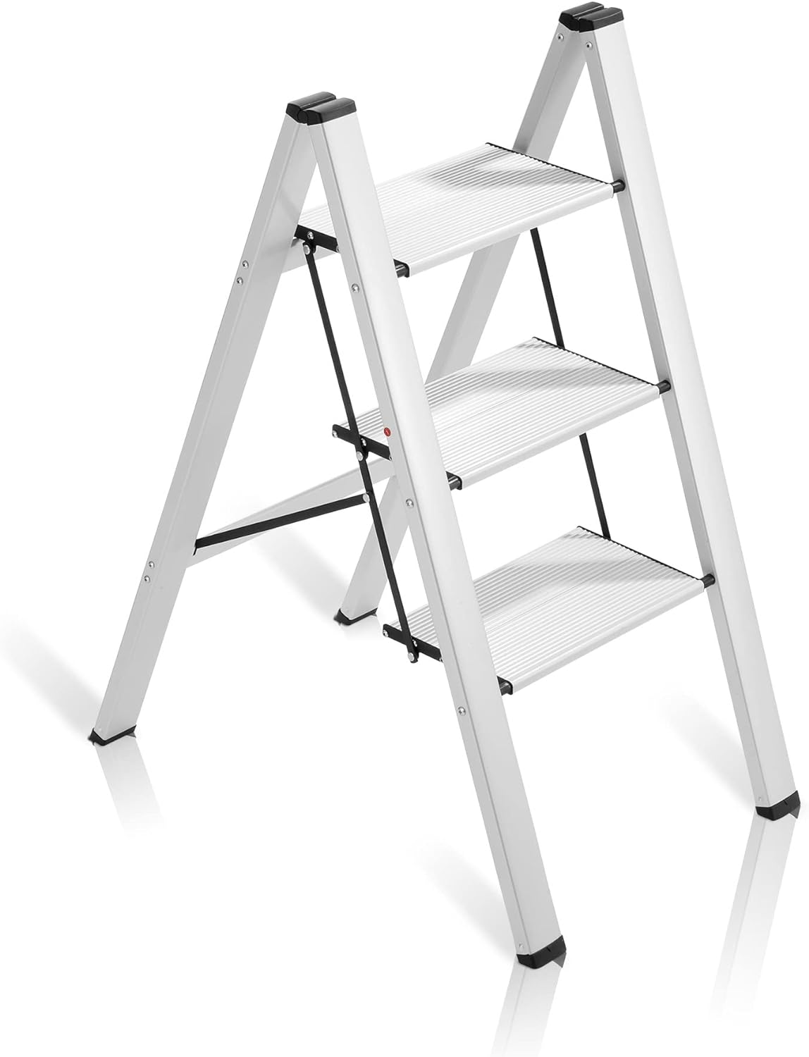 Best 3 Step Ladder, Special Silver Aluminum Folding Ladder Stool, Innovative Wid...