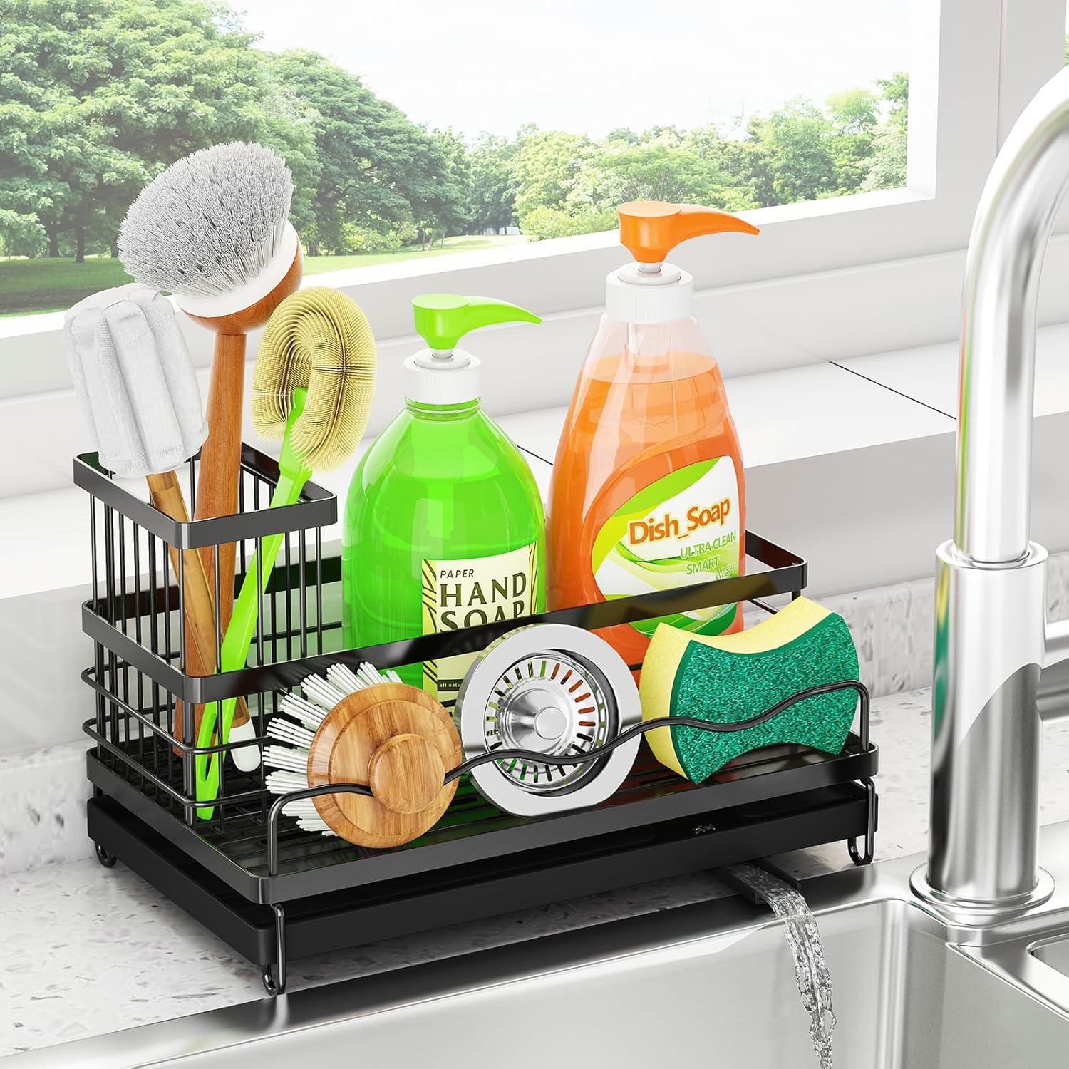 Best Godboat Kitchen Sink Organizer, Special Sink Caddy with Dish Brush Holder,...