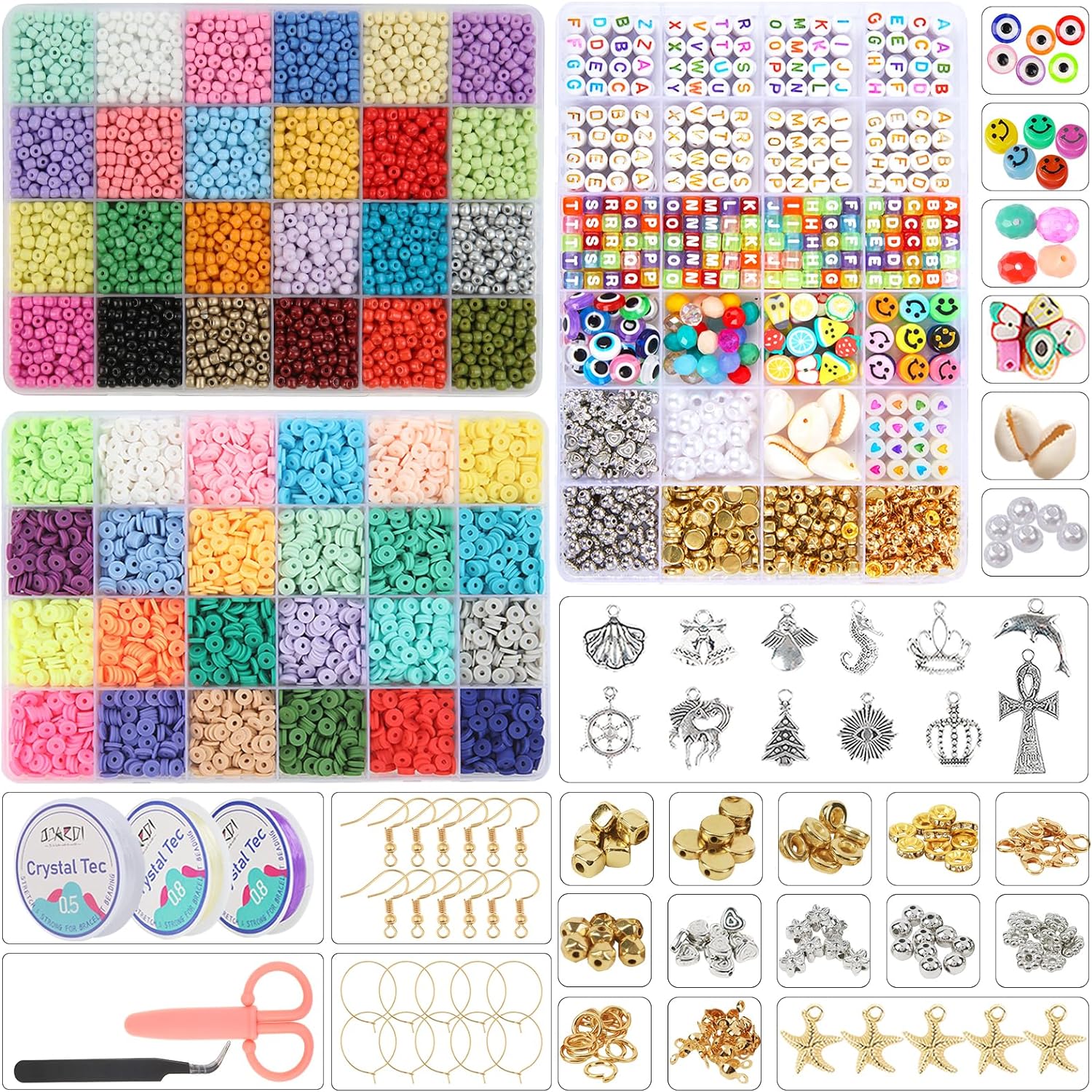 Best OCARDI Friendship Bracelet Kit, Unique Kit with 10800 Pcs Polymer Clay, Aff...