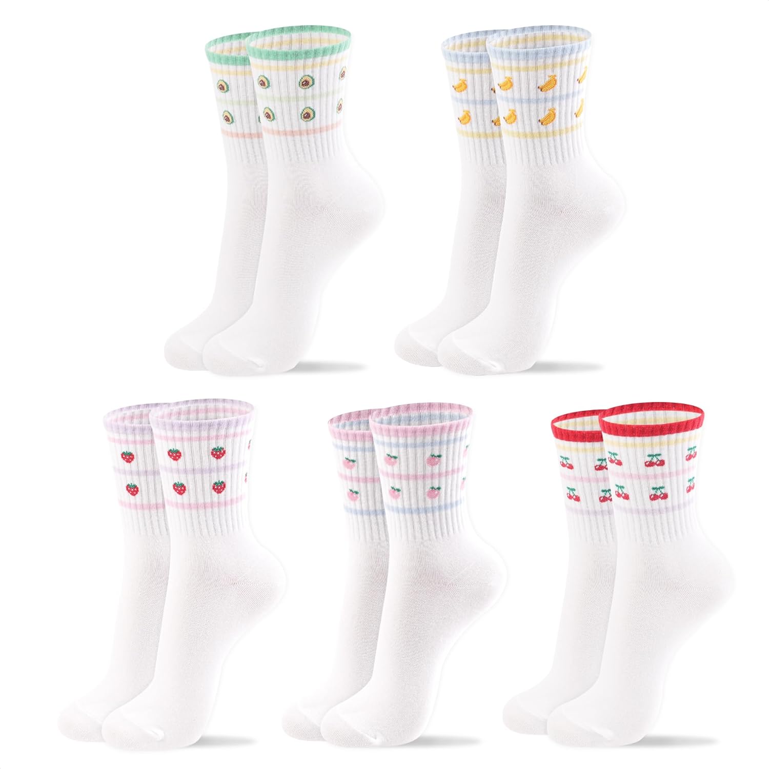 Best Women Cute Crew Socks, Special Smiley Face Character Design, Innovative Hea...