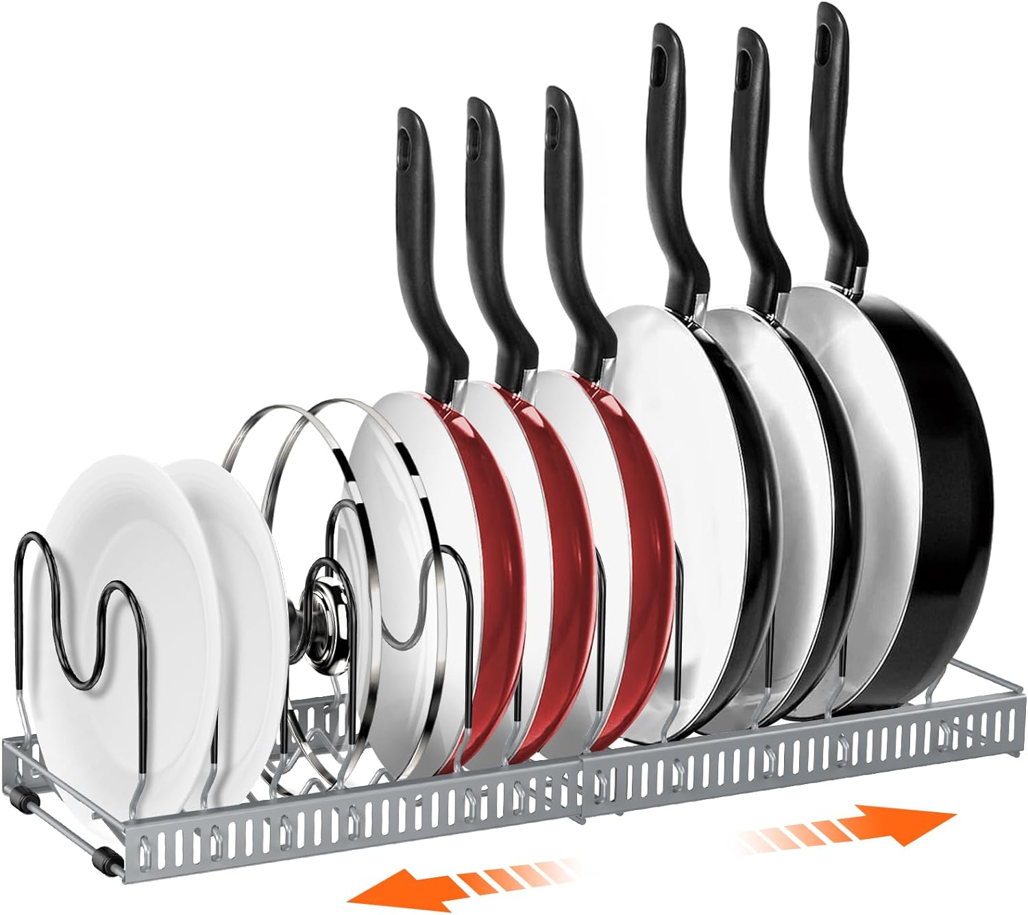 Best AHNR Expandable Pot and Pan Organizers Rack, Special Organizer for 10 Pans...