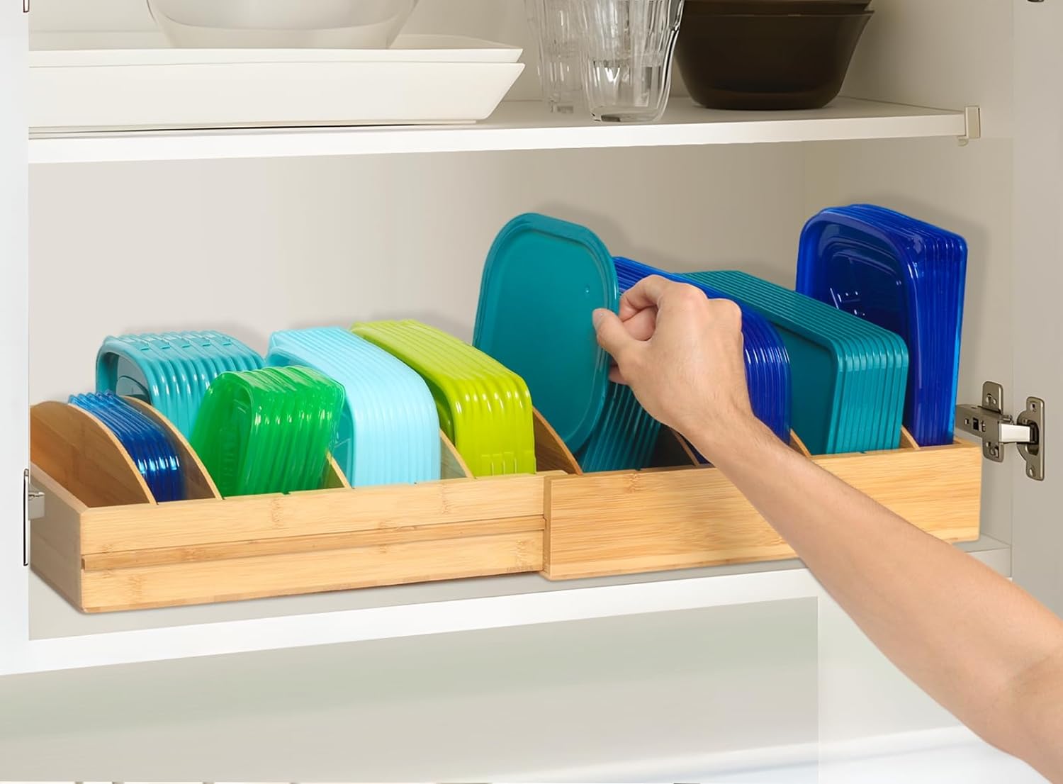 Best Large Lid Organizer for Cabinet, Special Expandable Food Storage Container...