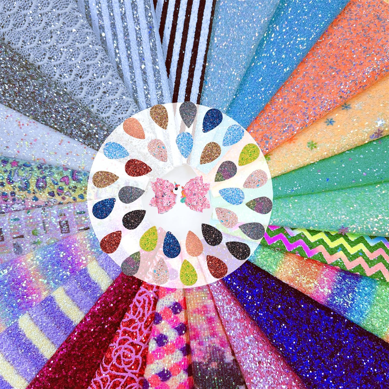 Best Shalun Chunky Glitter Faux Leather Sheets, Special Fabric for DIY Craft Key...