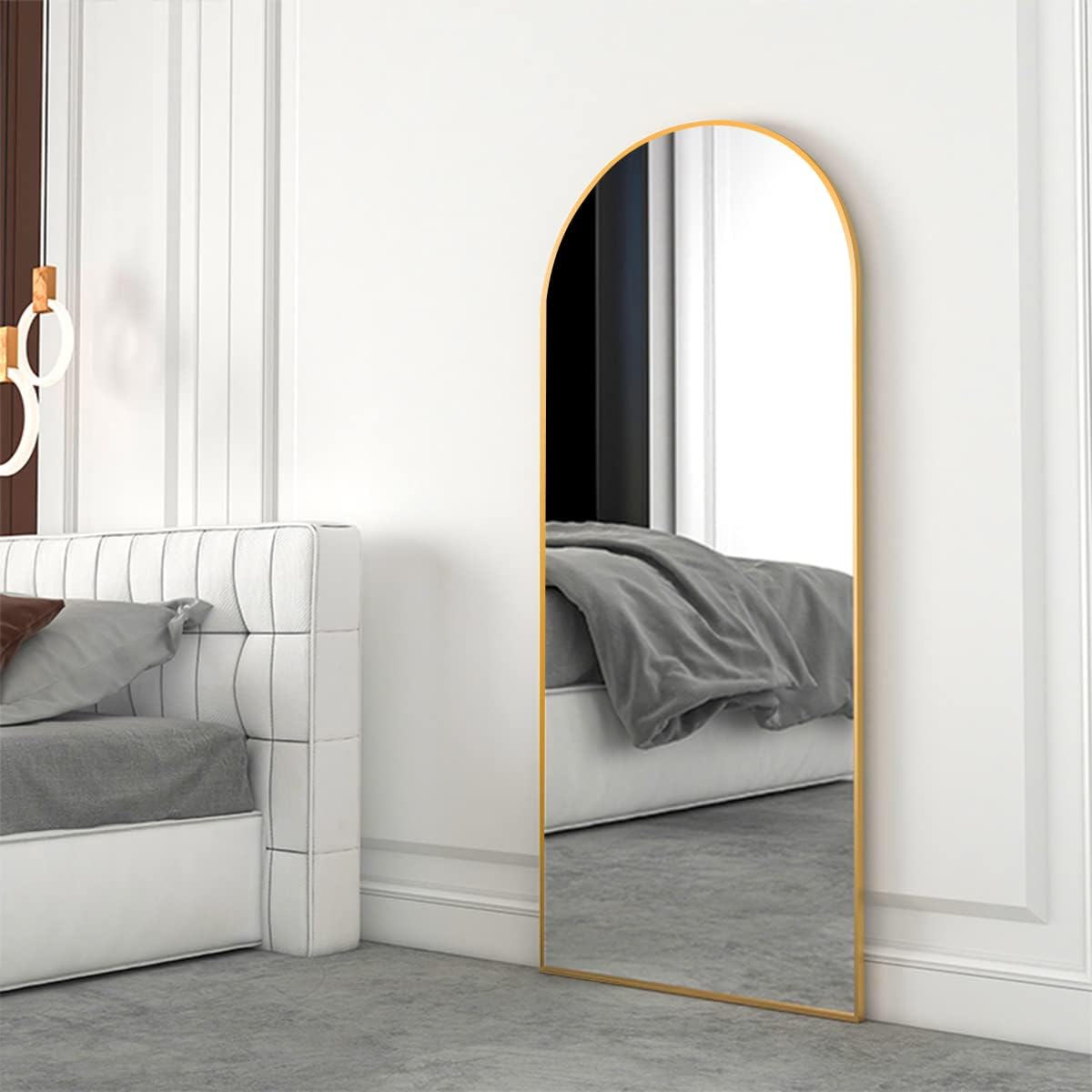 Best XKZG Arched Full Length Mirror, Special Floor Mirror with Aluminum Alloy Fr...