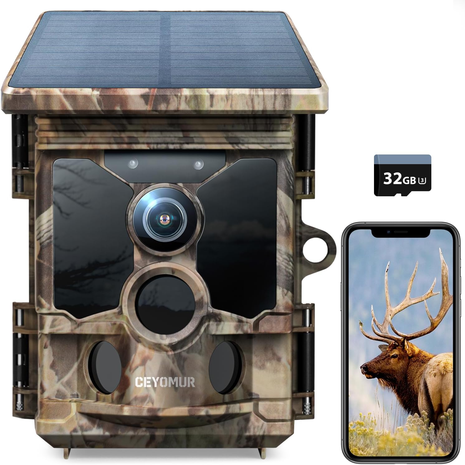 Best CEYOMUR 4K Solar Trail Camera, Special 30fps WiFi Bluetooth Game Camera, In...