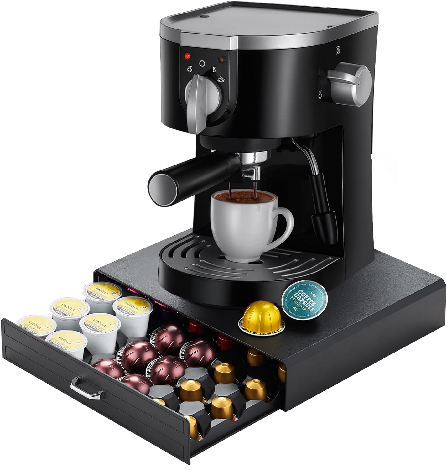 Best K Cup Holder Drawer, Unique One Drawer Design for Nespresso Pods Holder, In...