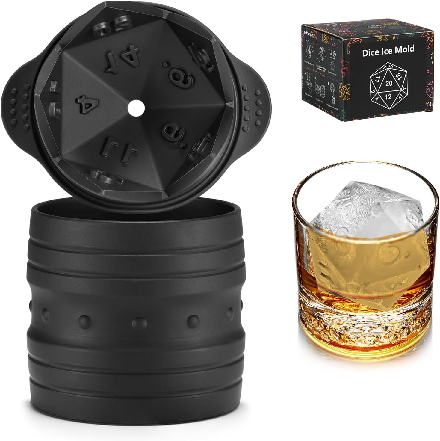 Best D20 Dice Ice Mold, Special Gamer Gifts for Men Women, Unique Christmas Stoc...