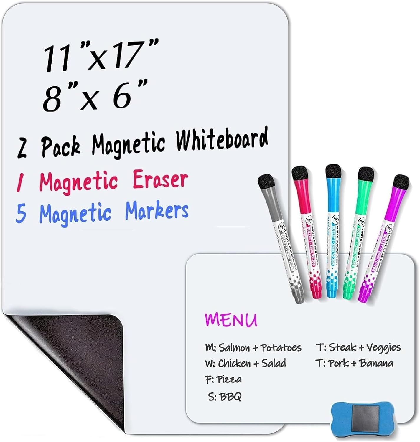 Best INMORVEN Magnetic Dry Erase Board, Special Small Whiteboard for Fridge, Uni...