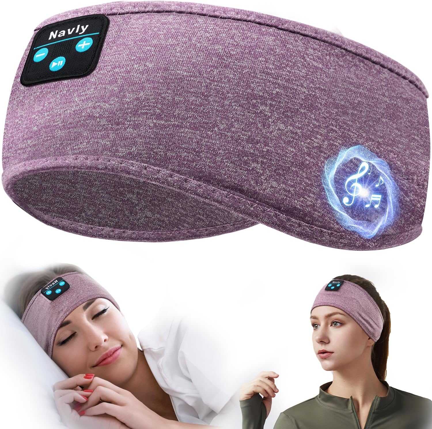 Best Navly Sleep Headphones, Ultra-Long Play Time Bluetooth Headband, Special Sl...