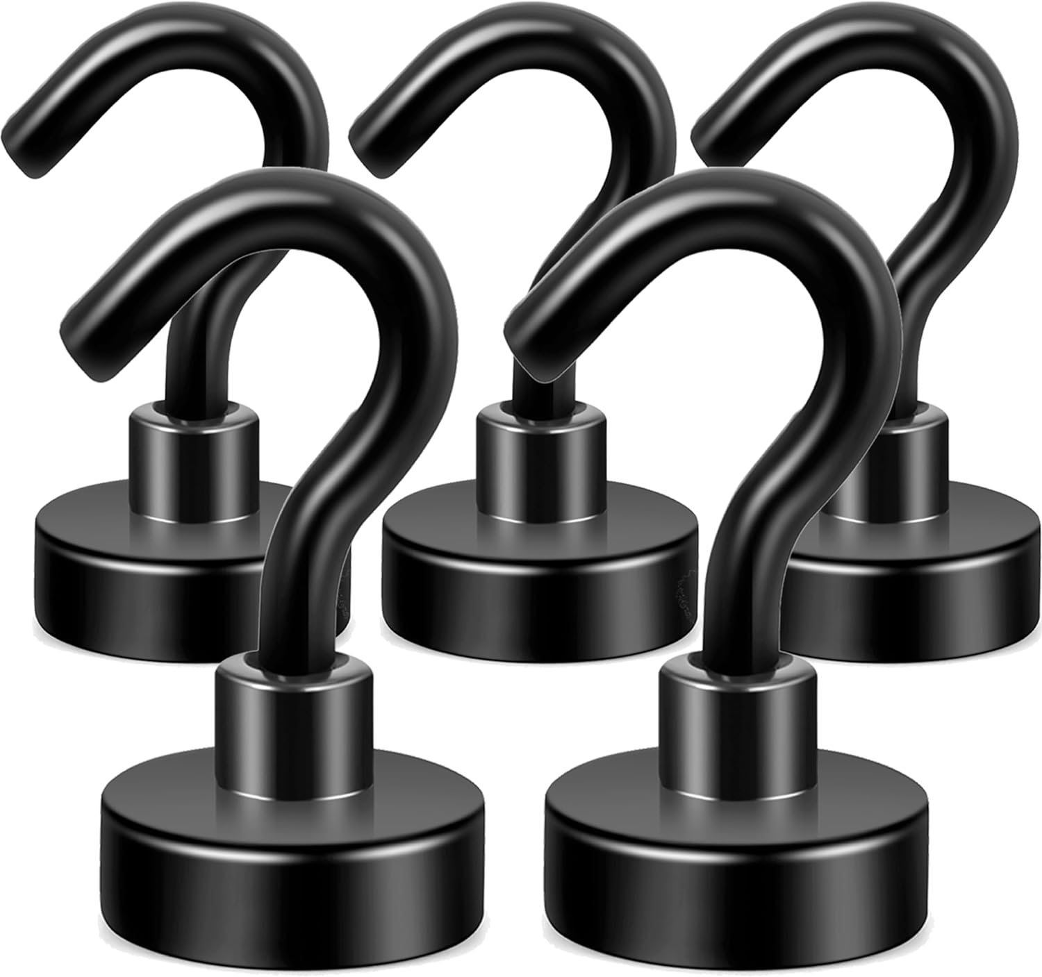 Best Neosmuk Black Magnetic Hooks, Special Heavy Duty Earth Magnets with Hook fo...