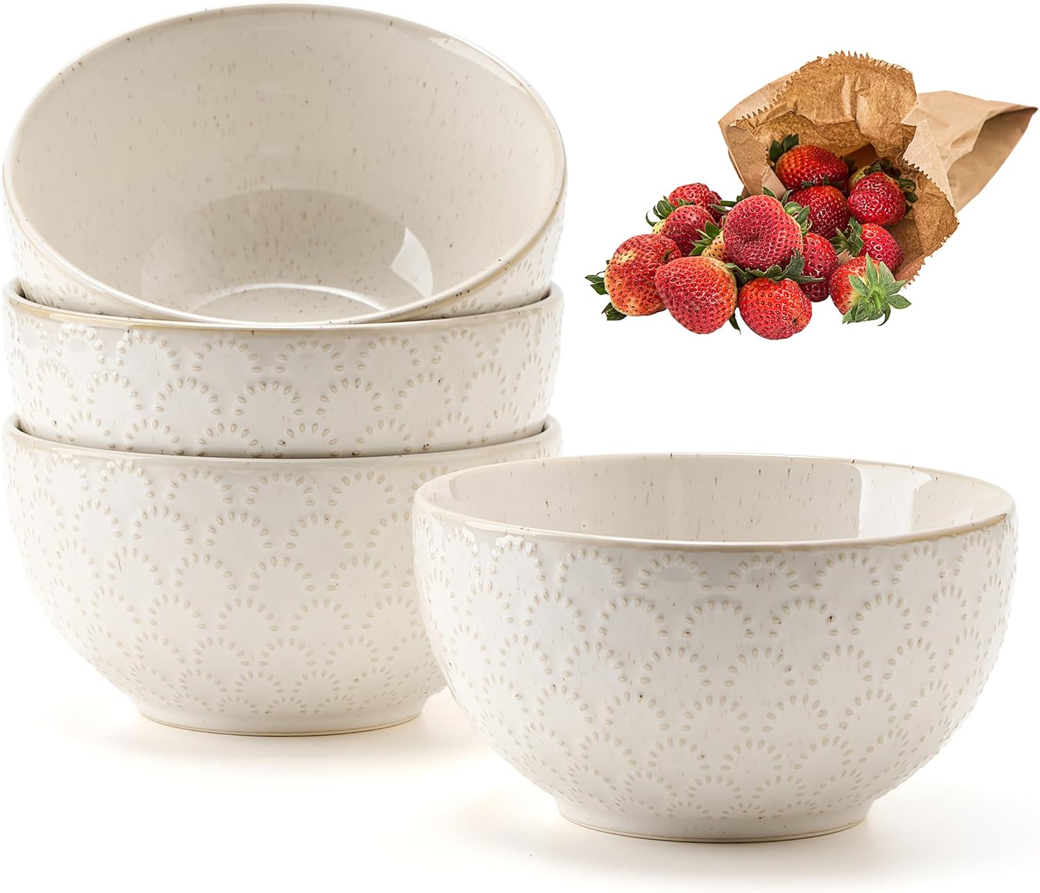 Best White Ceramic Bowls Set, Special Porcelain Soup Bowls, High-Quality 5.8" Ce...