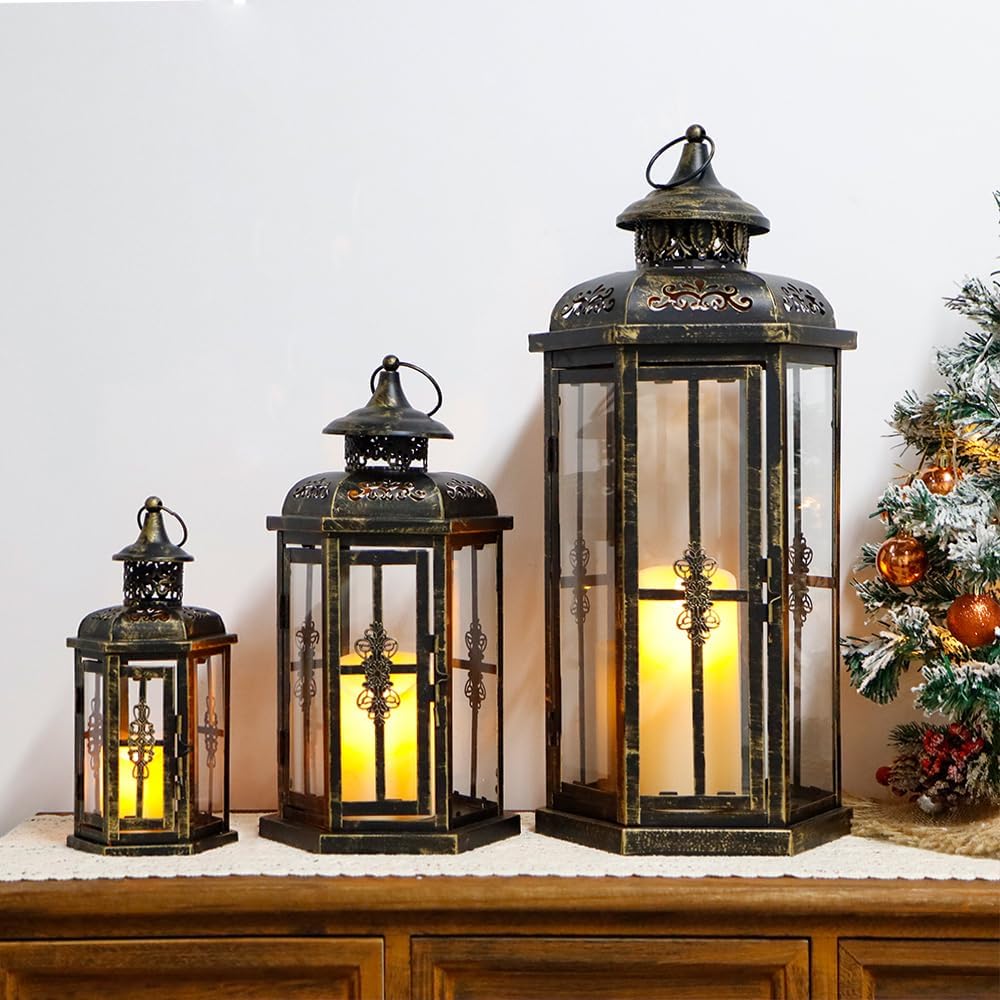 Best JHY DESIGN, Set of 3 Decorative Candle Lanterns, Affordable Candle Lanterns...