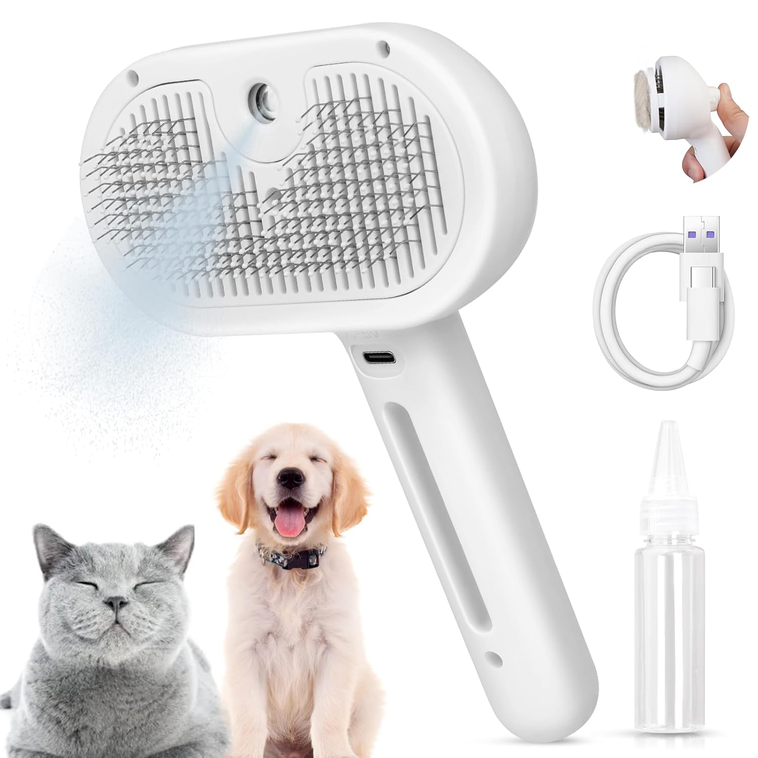 Best Cat Steam Brush, Special Spray Cat Brush With USB Rechargeable, Innovative...