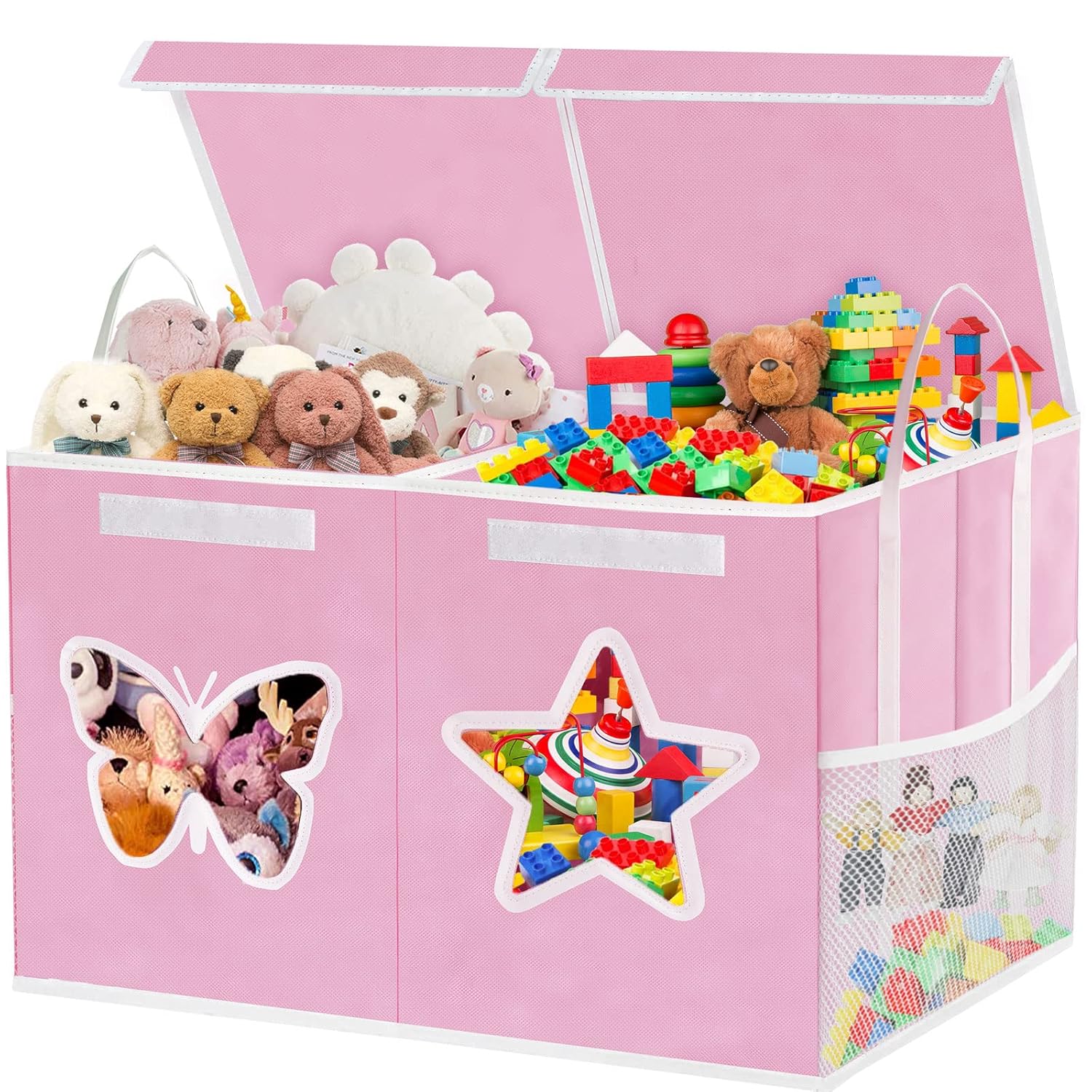 Best Toy Box for Girls, High-Quality Large Toy Chest with Star Butterfly Transpa...