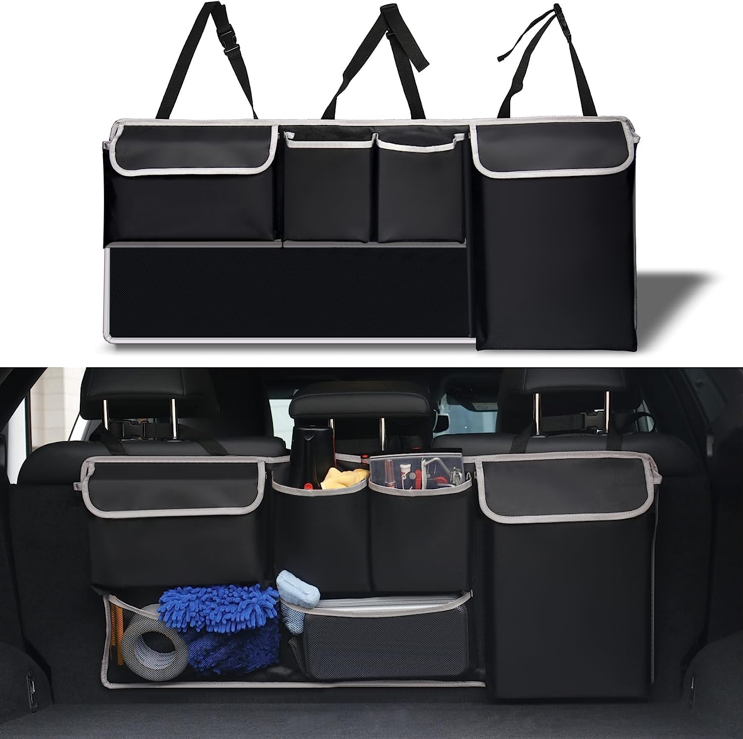 Best UYYE Trunk Hanging Organizer, Special Car Interior Accessories with 4 Pocke...