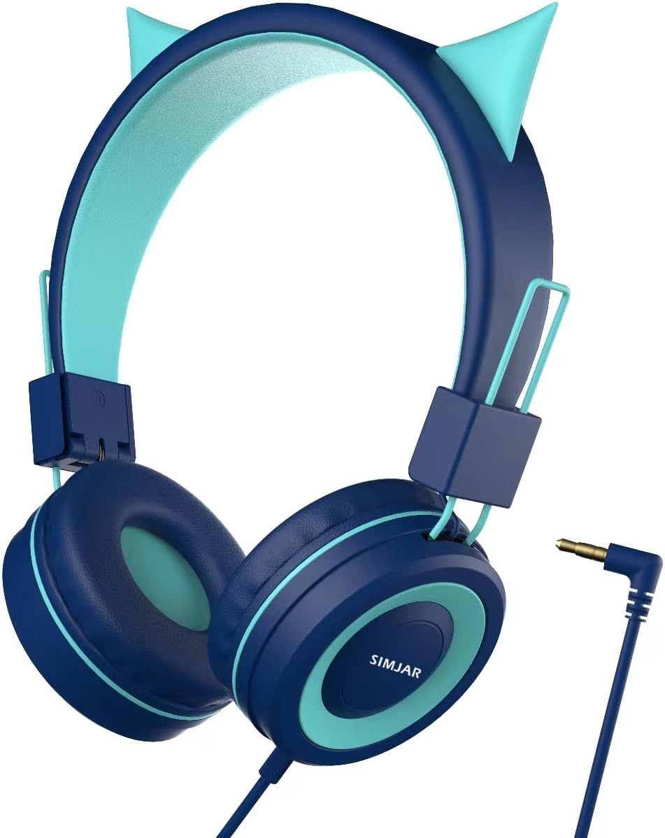 Best SIMJAR Cat Ear Kids Headphones, Special Headphones for School, High-Quality...