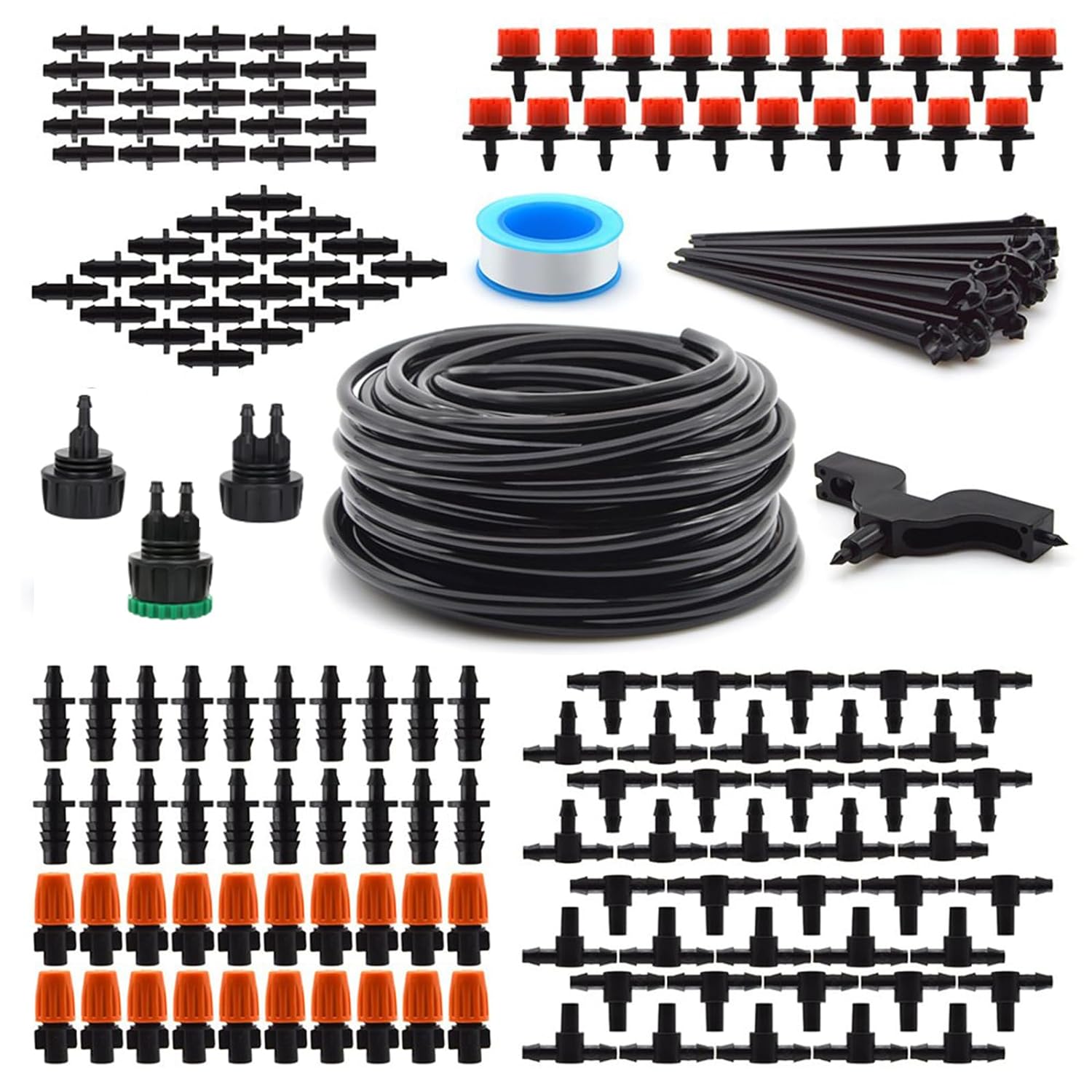 Best Drip Irrigation Kit, Efficient Garden Irrigation System with 1/4" Blank Dis...