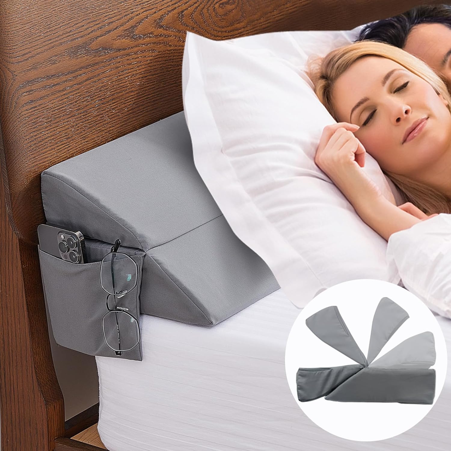 Best Limthe Twin Bed Wedge Pillow Stopper, Special Adjustable Foam Wedge Pillow,...