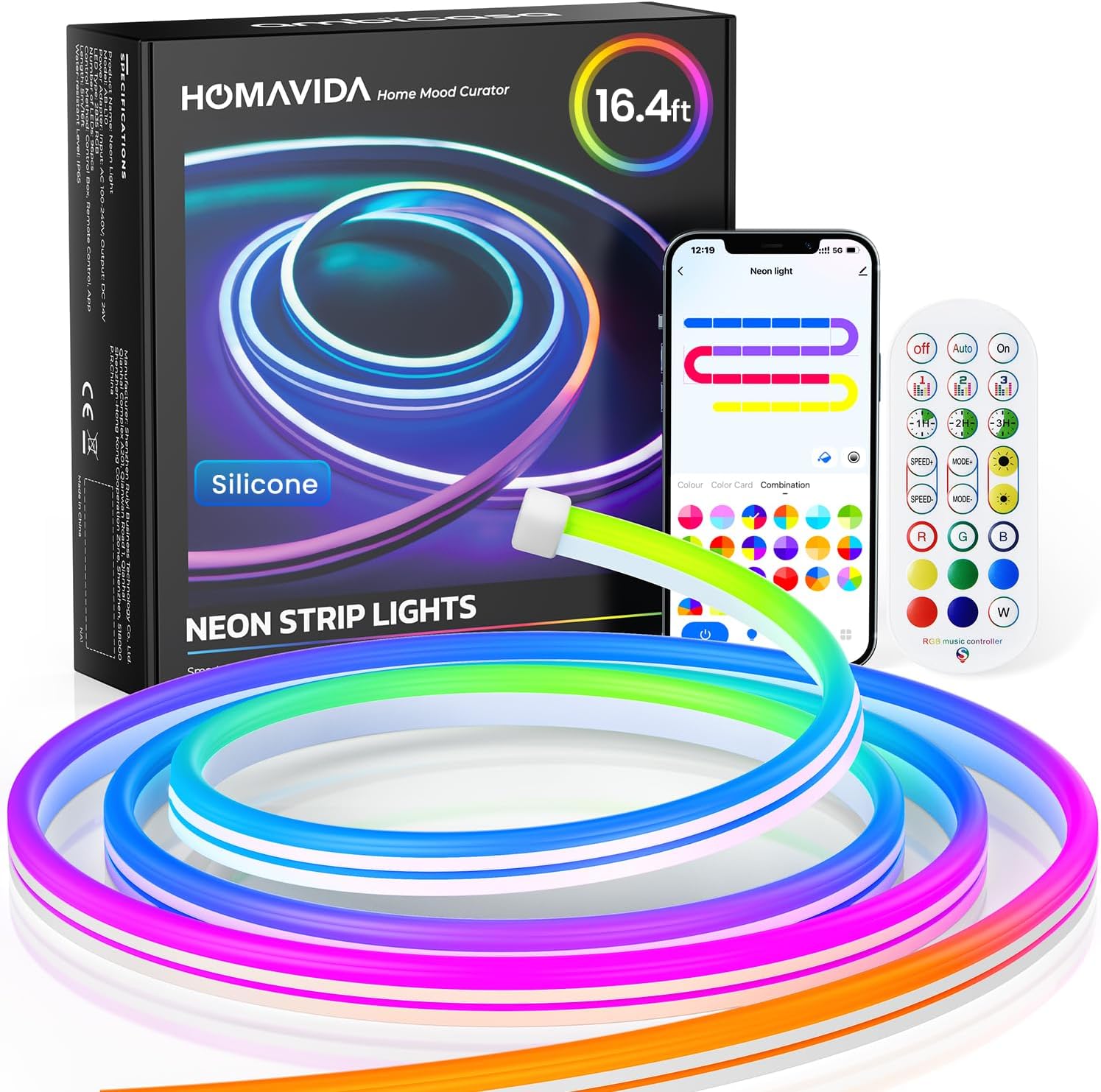 Best Led Rope Lights Neon 16.4ft, Special RGB IC LED Neon Strip Light for Bedroo...