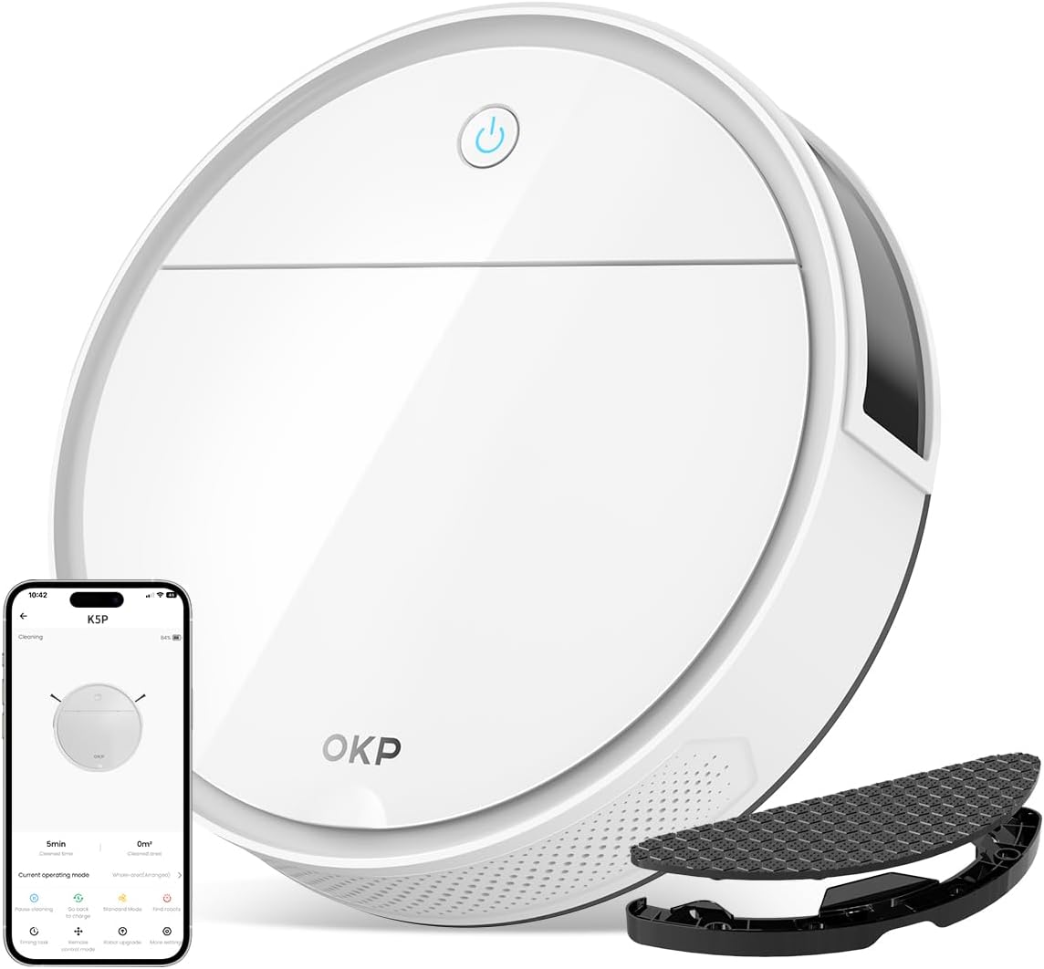 Best OKP K5 Pro Robot Vacuum, Special 2 in 1 Mopping Robotic Vacuum with 5000 Pa...