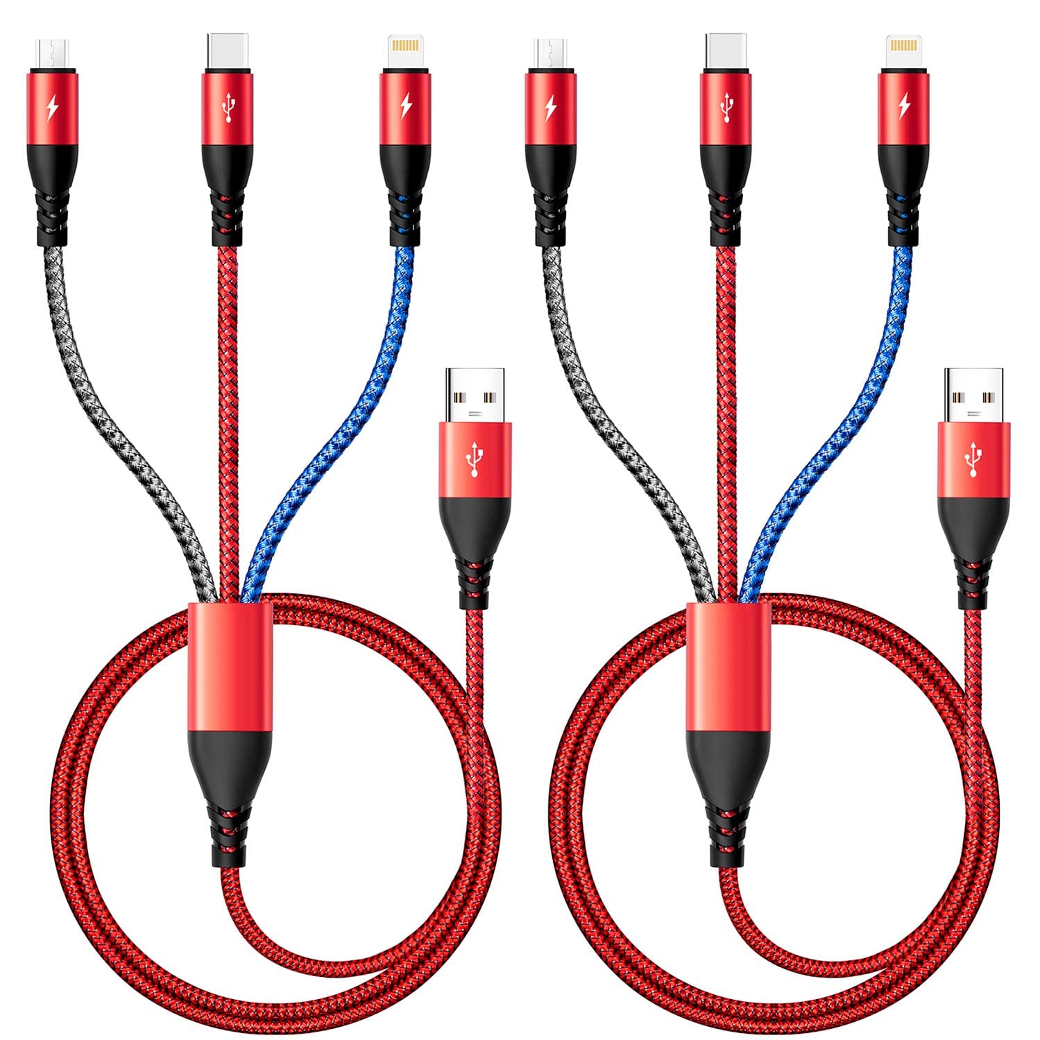 Best High-Quality Multi Charging Cable, Special 2Pack 4Ft Multi Charger Cable, I...