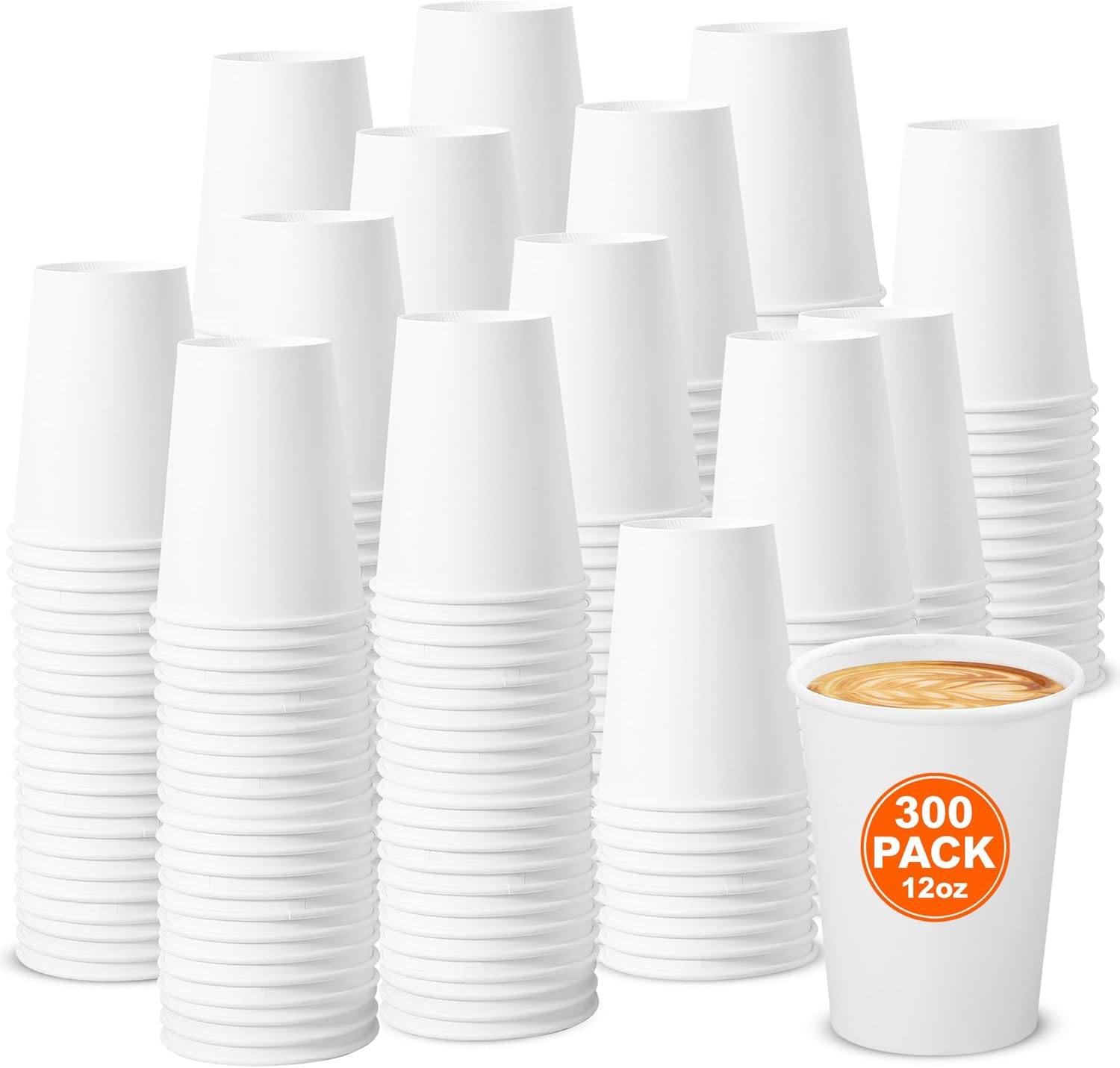 Best Coffee Cups, Special Disposable Hot Cups, Durable White Paper Cup for Bever...