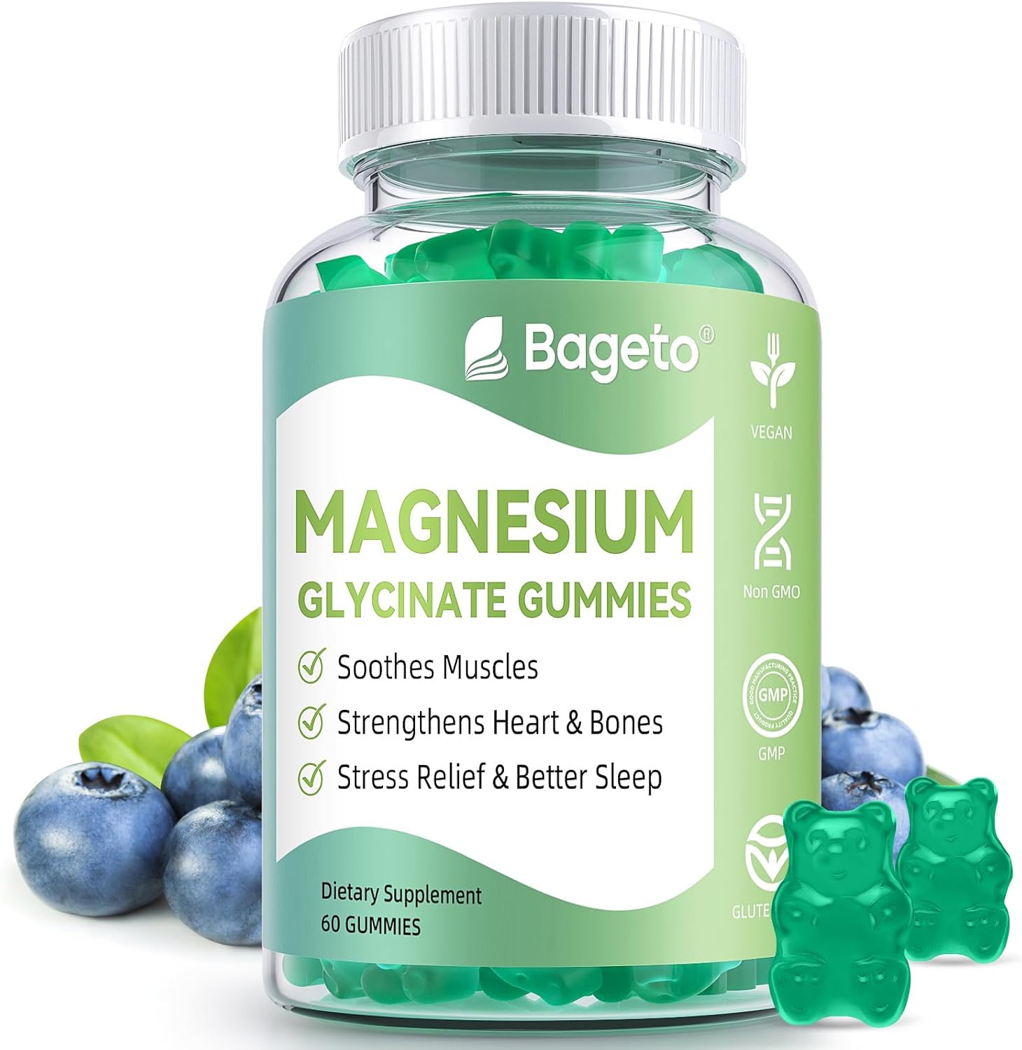 Best Sugar Free Magnesium Glycinate Gummies for Adults, Unique High-Dose 400mg M...