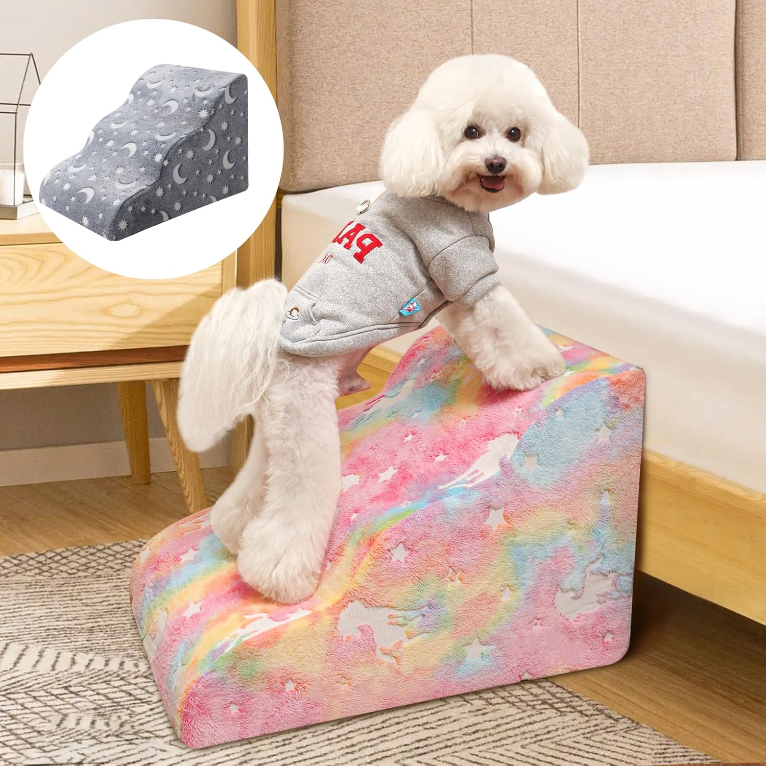 Special Glow in The Dark Pet Ramp, Innovative Pet Ramp for Small Dogs, Smart Ram...