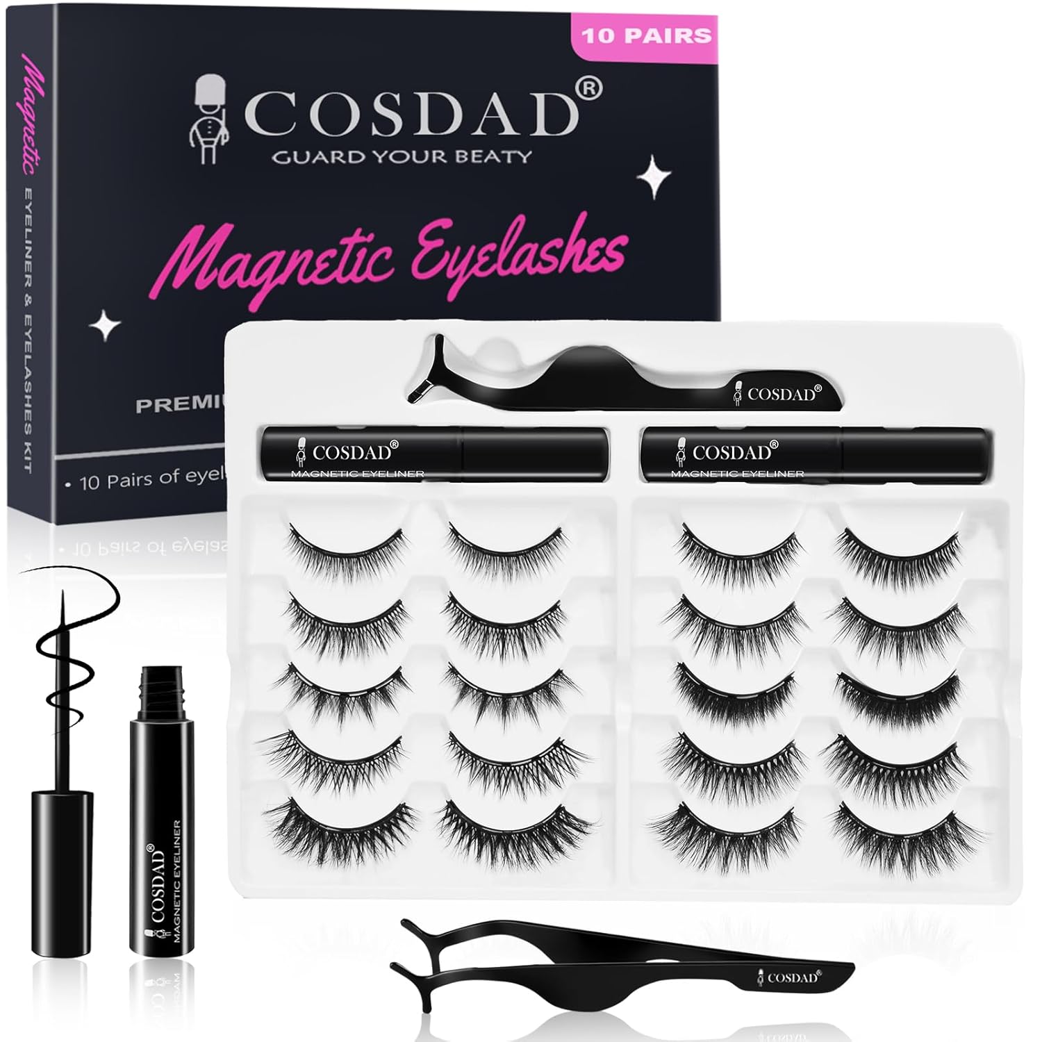 Best Magnetic Eyelashes with Applicator Kit, Special Magnetic Lashes with Eyelin...
