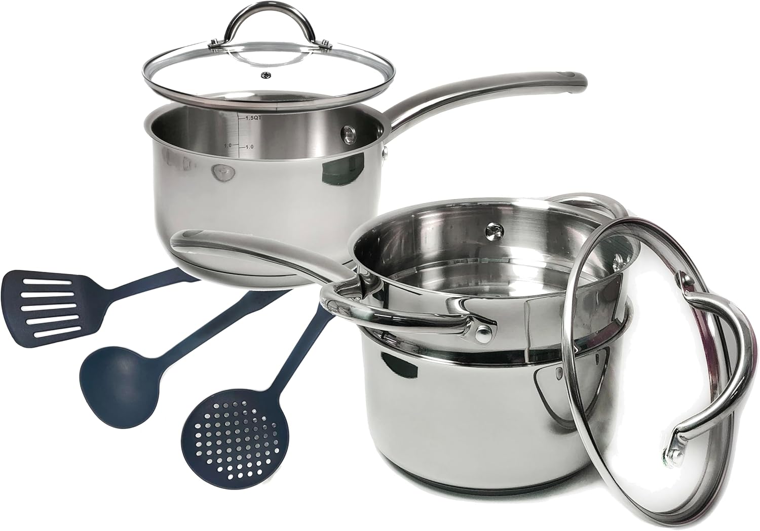 Best Stainless Steel Saucepan, Special Cookware Set with Glass Lid and Casting S...