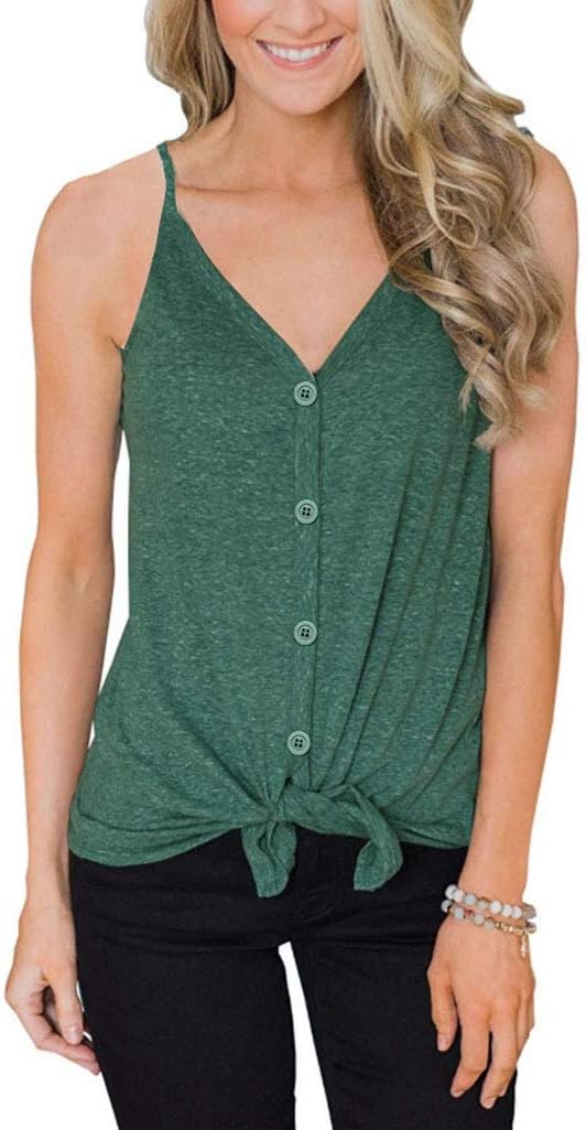 Best, Casual, Summer Button Down Tank Tops for Women, Special Sleeveless Basic S...